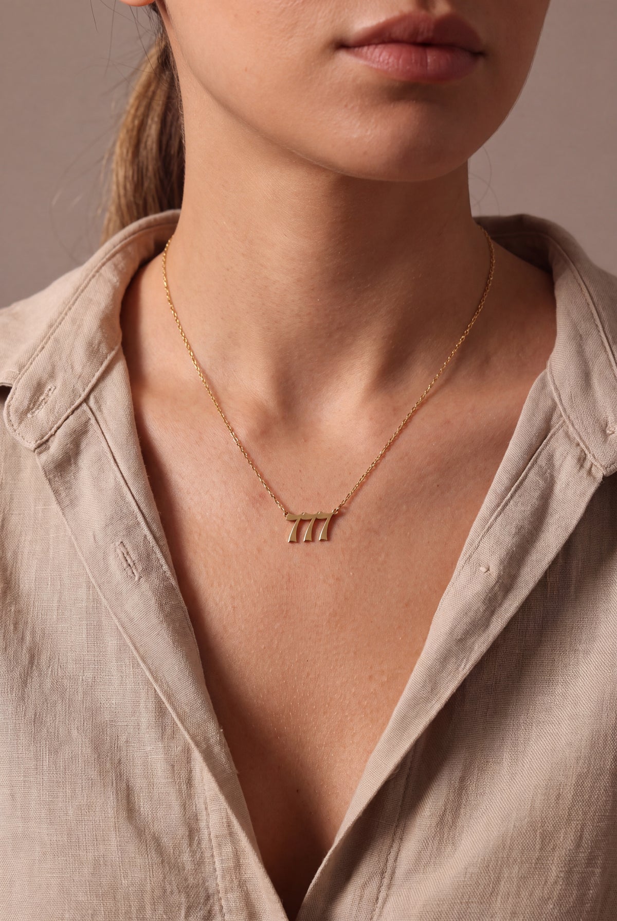 777 Angel Number Necklace – on model