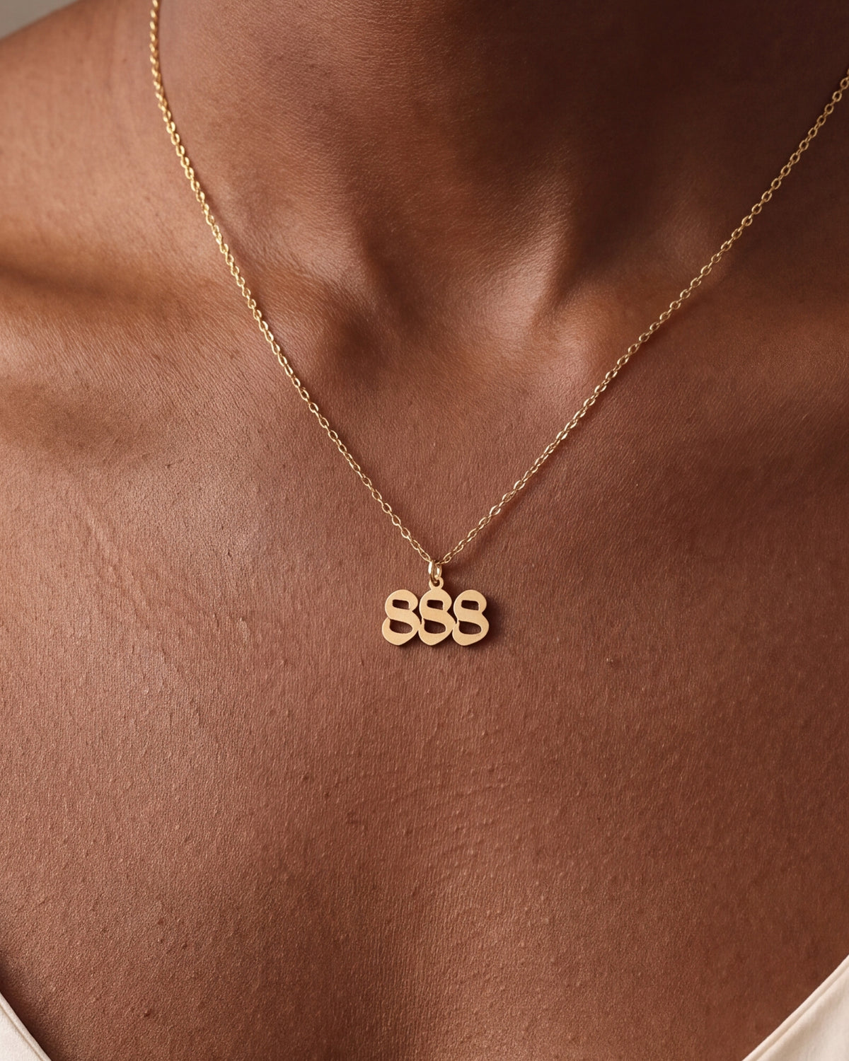 888 Angel Number Necklace – close-up