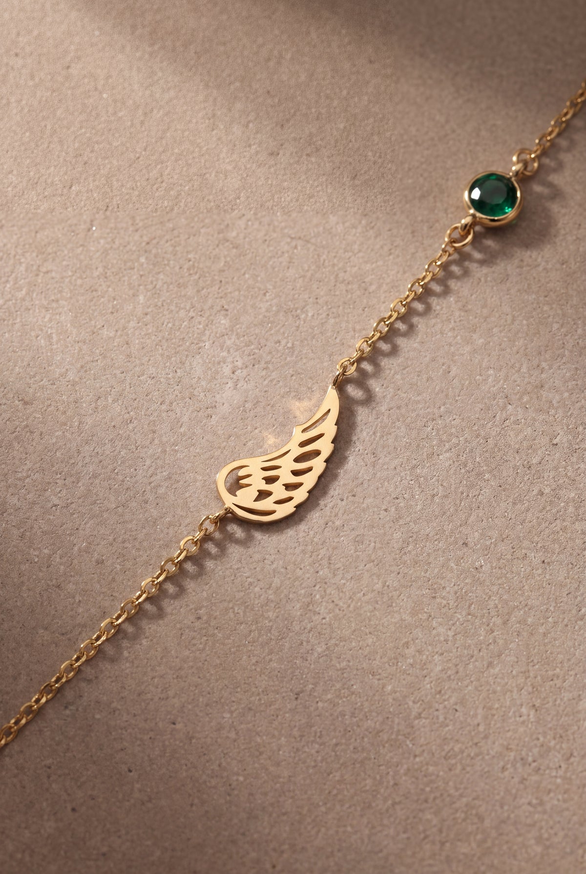 Angel Wing Memorial Birthstone Bracelet – product detail