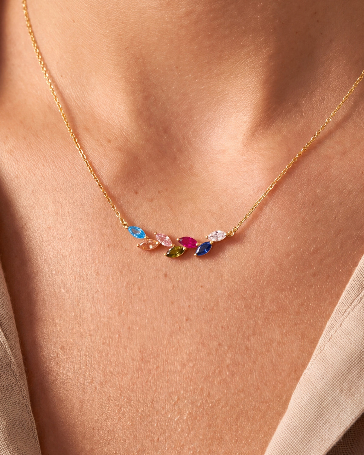 Birthstone Branch Necklace – close-up