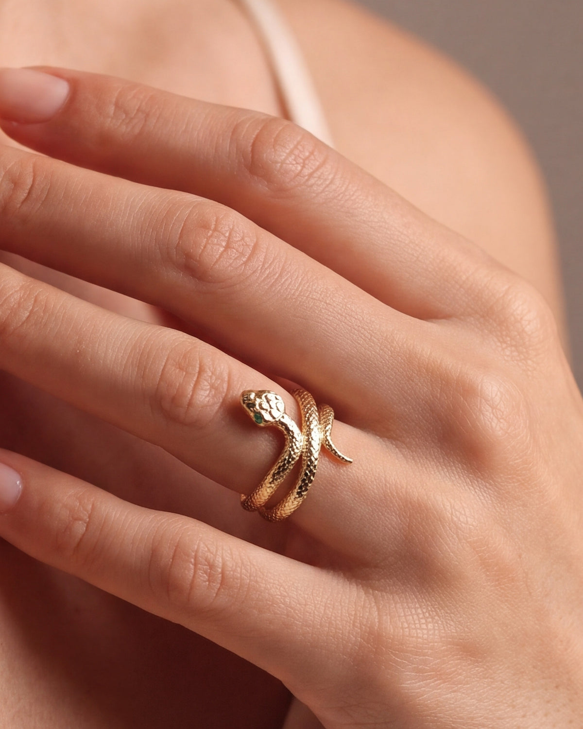Coiled Snake Ring – close-up