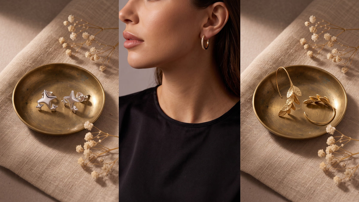 Earrings – three of our pieces styled and worn