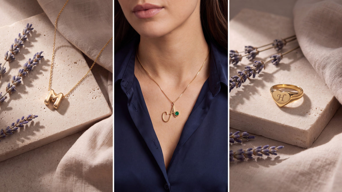 Initial Jewelry – three of our pieces styled and worn