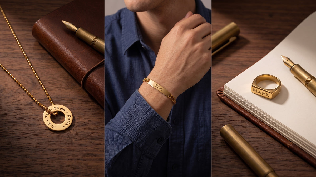 Men's Jewelry – three of our pieces styled and worn