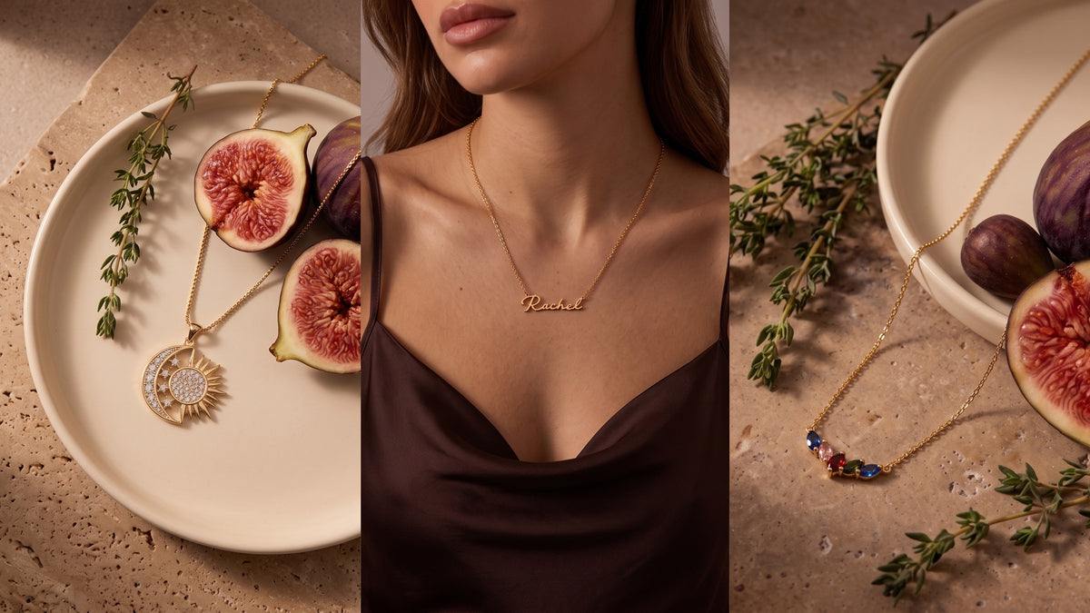 Necklaces – three of our pieces styled and worn