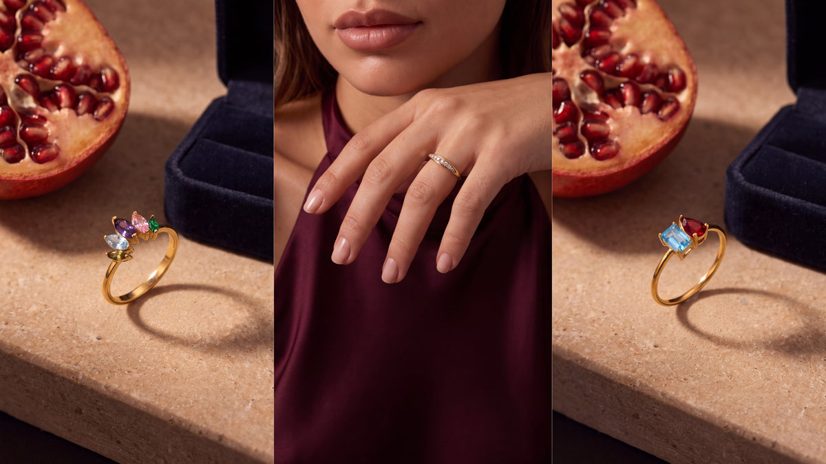 Rings – three of our pieces styled and worn