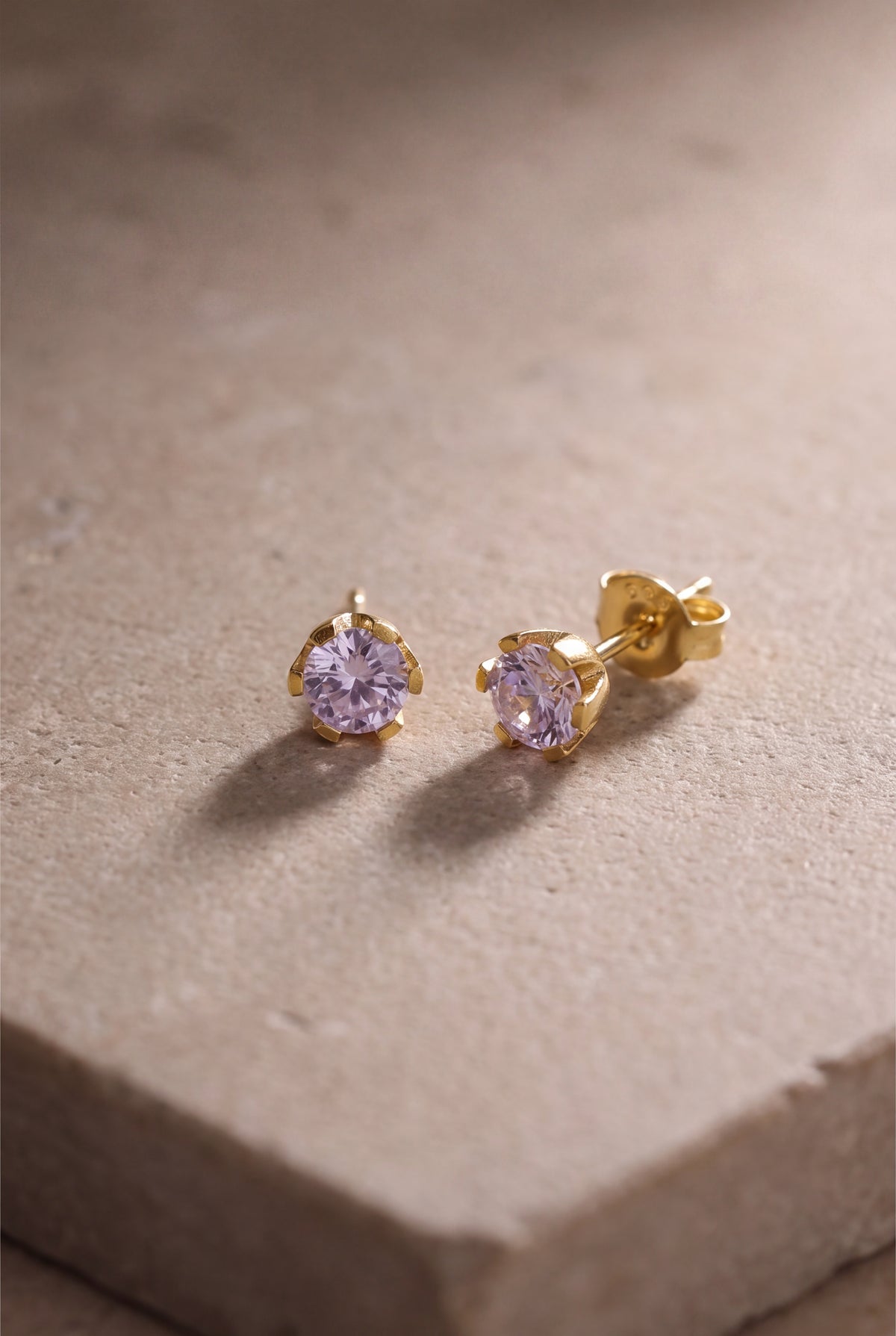 Lilac Solitaire Stud Earrings – product detail