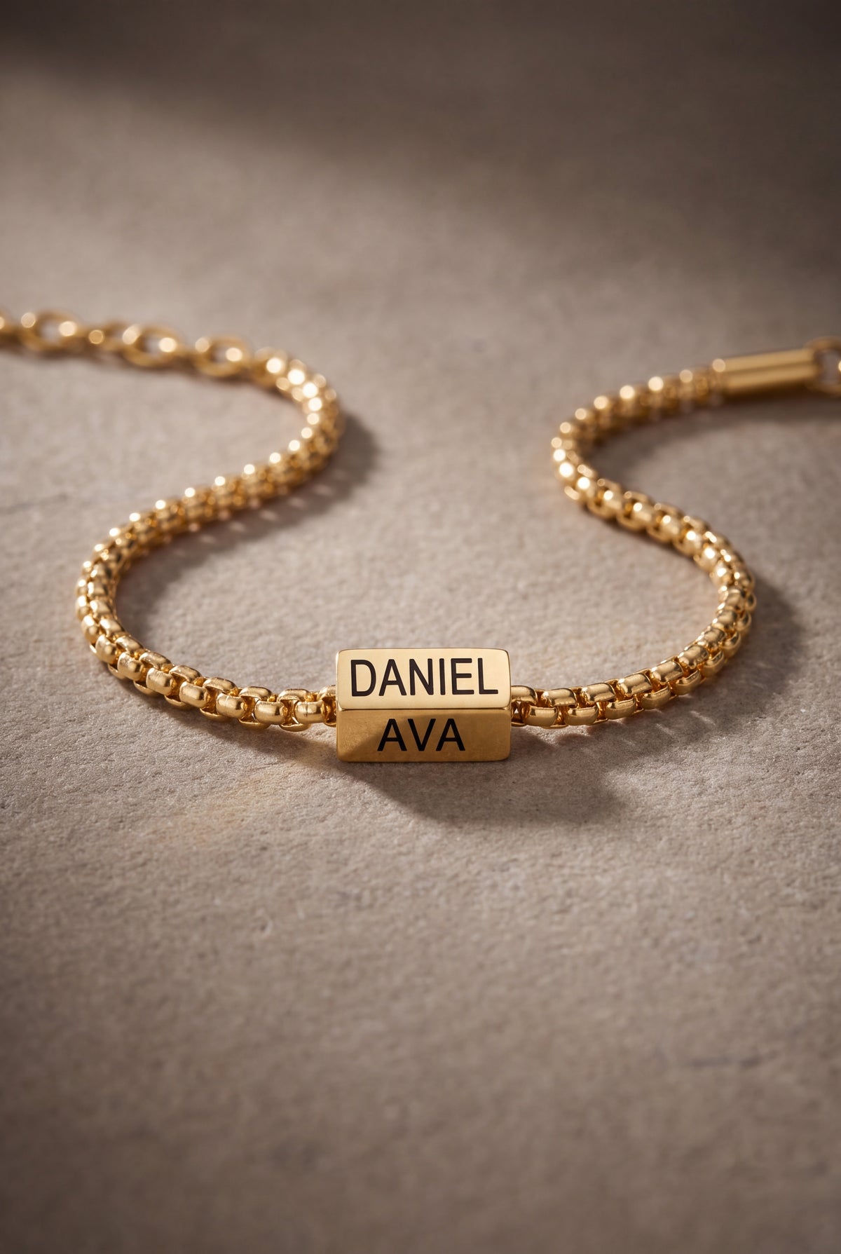 Men's Engraved Name Bead Bracelet – product detail