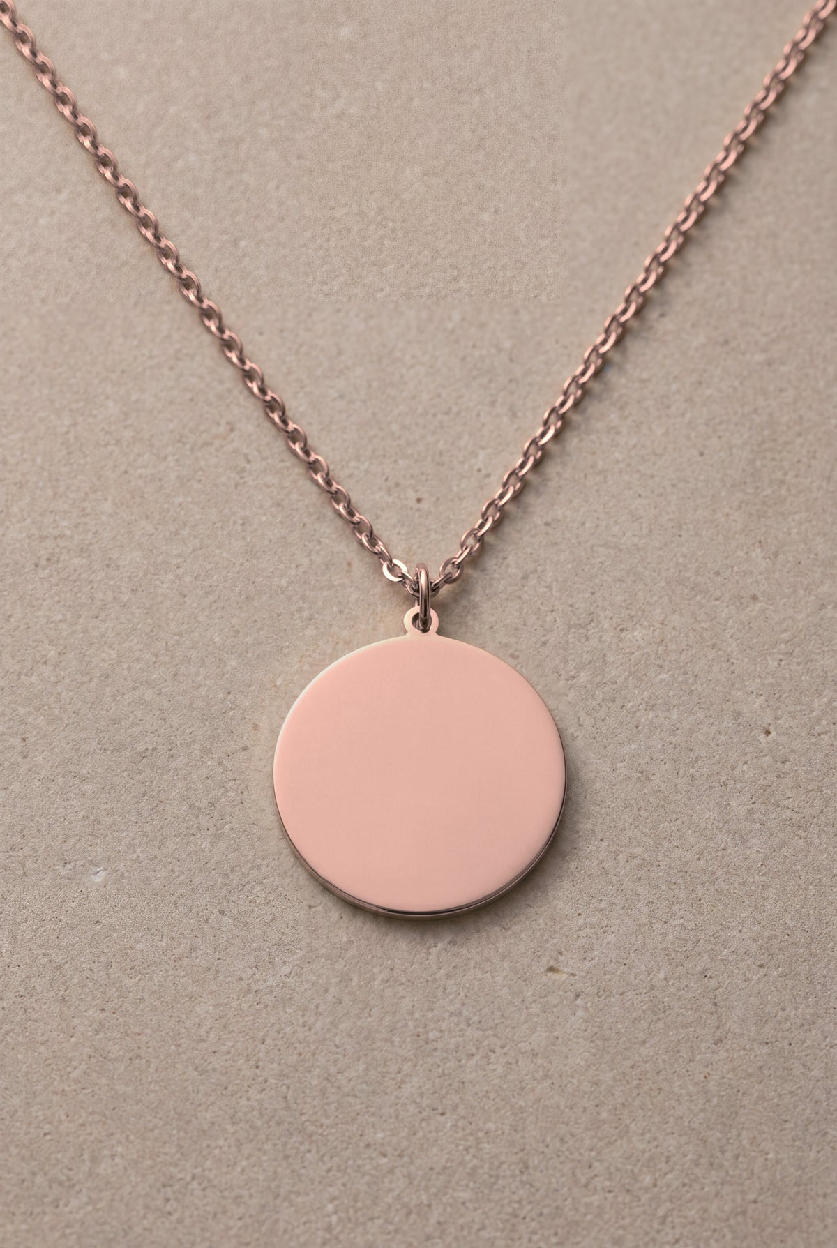 Men's Engraved Photo Disc Necklace – blank rose gold disc: upload your photo to see it engraved here