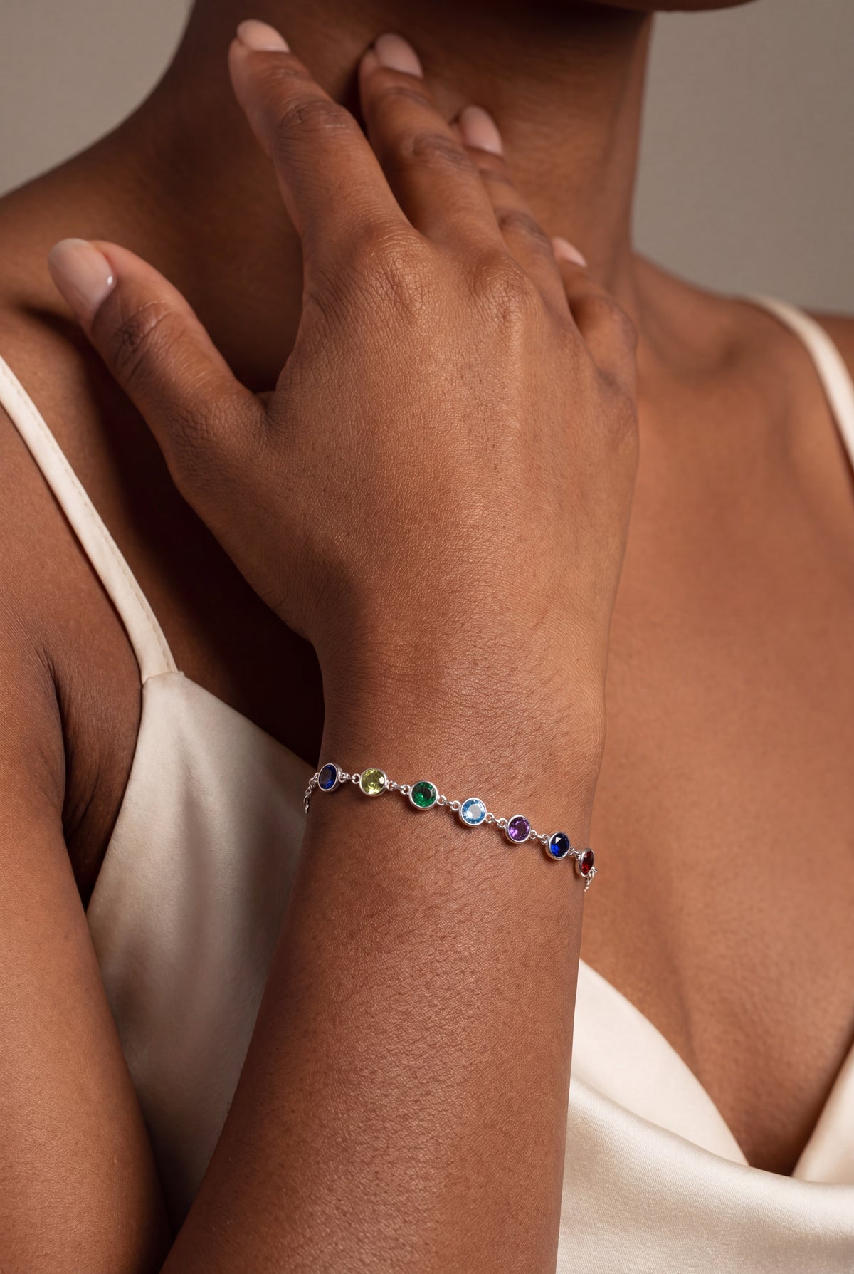 Multicolor Stone Bracelet – on model