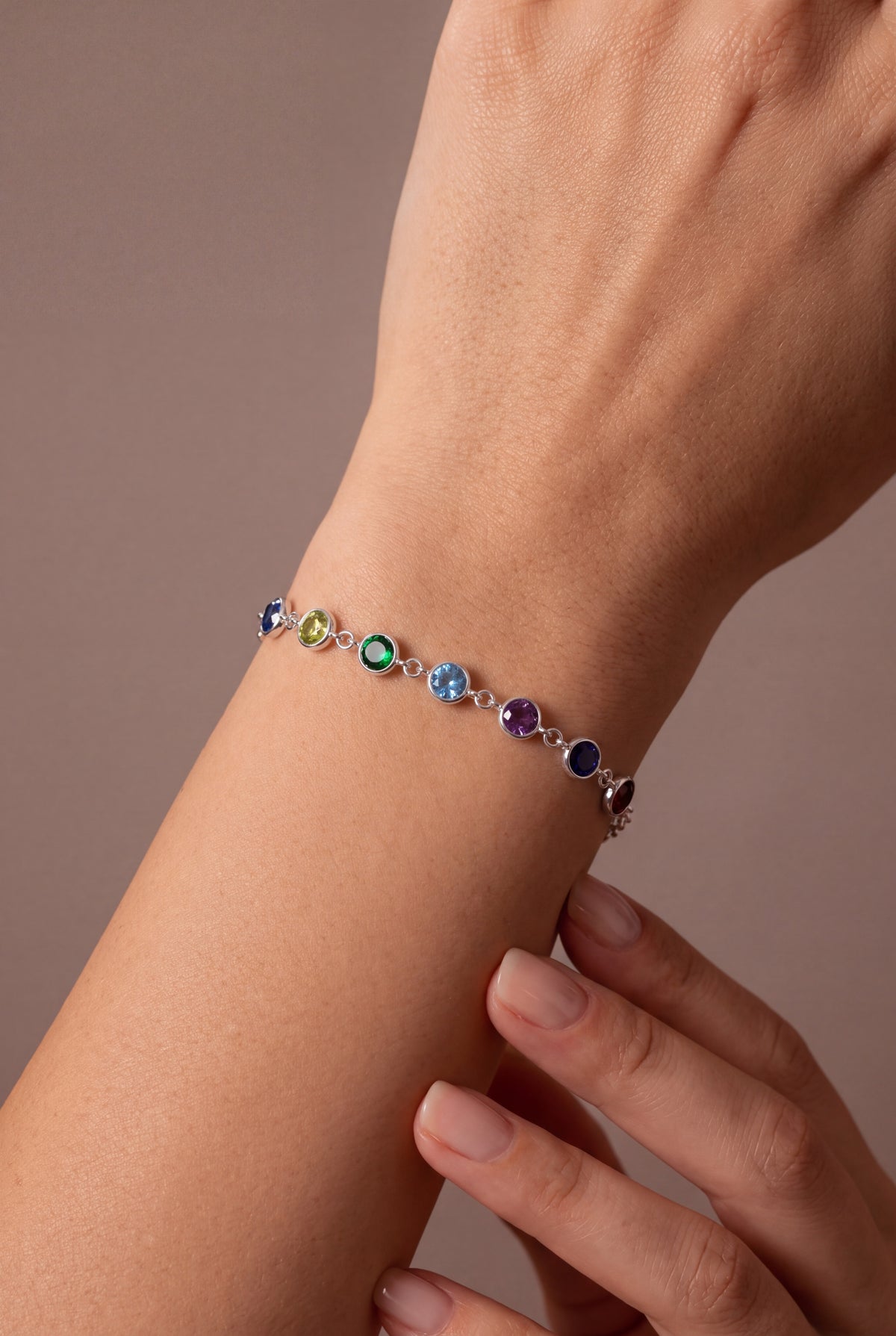 Multicolor Stone Bracelet – on model, second view