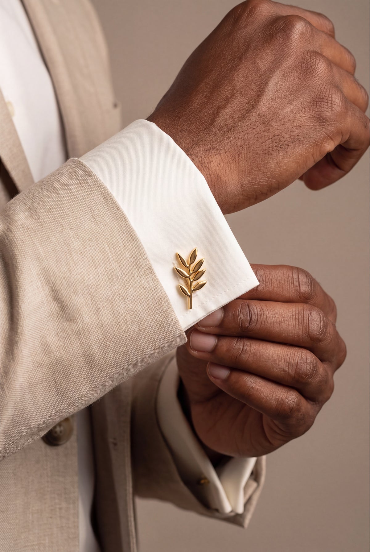 Olive Branch Cufflinks – on model