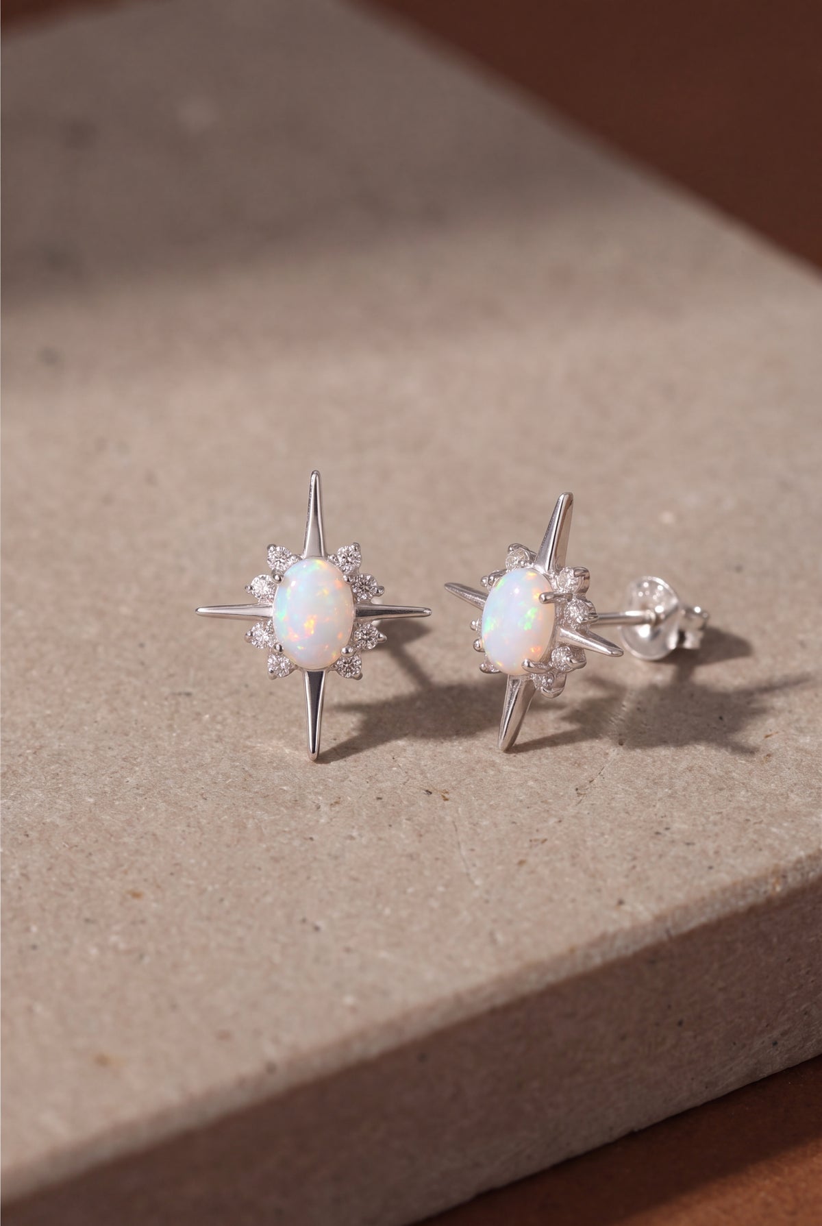 Opal Halo North Star Stud Earrings – product detail