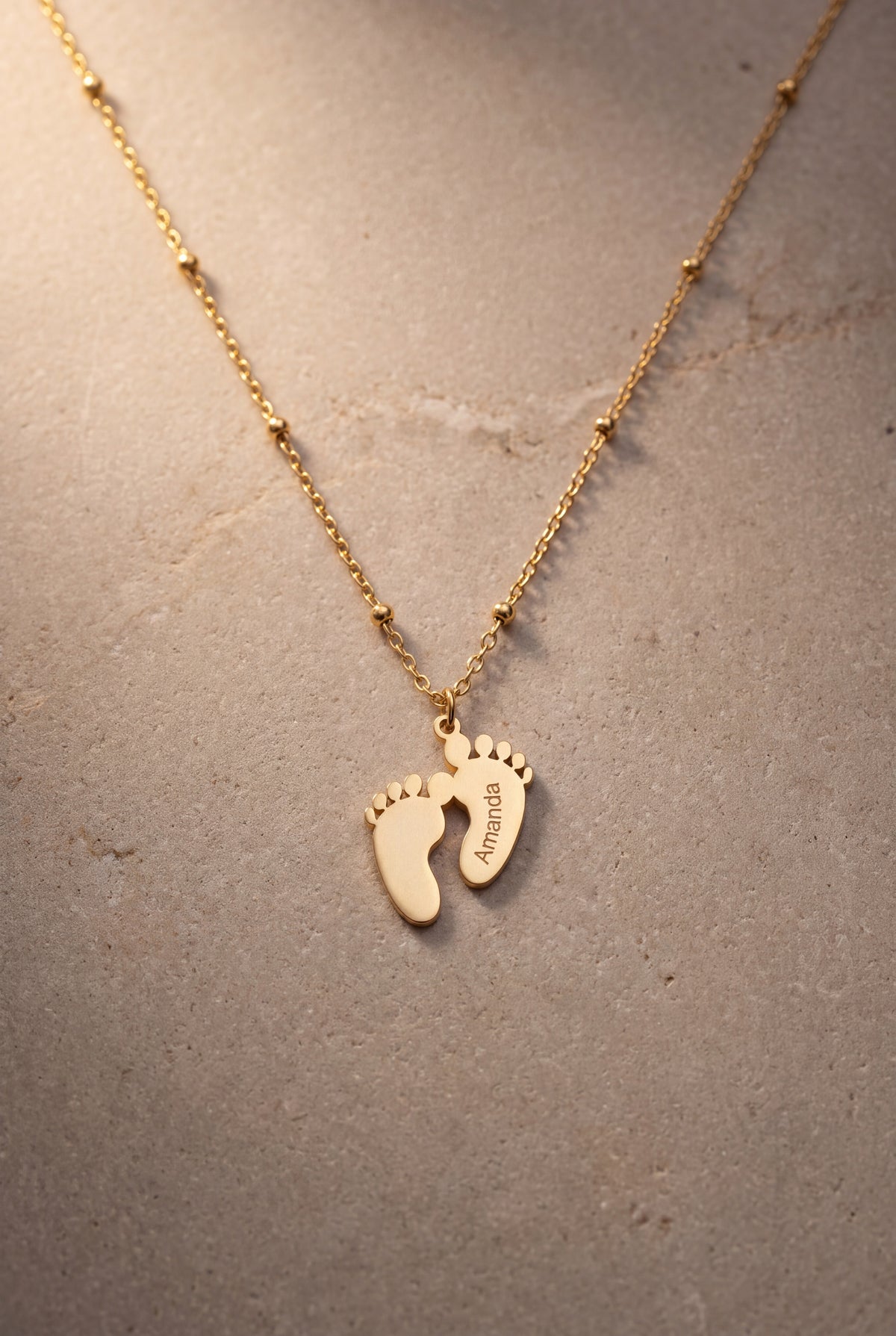 Personalized Baby Footprint Name Necklace – product detail