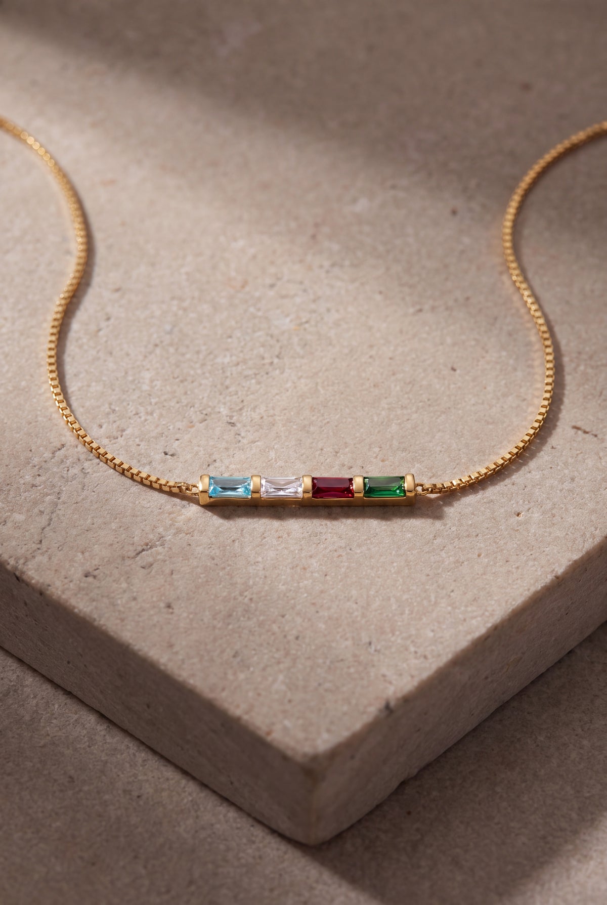Personalized Baguette Birthstone Bracelet – product detail