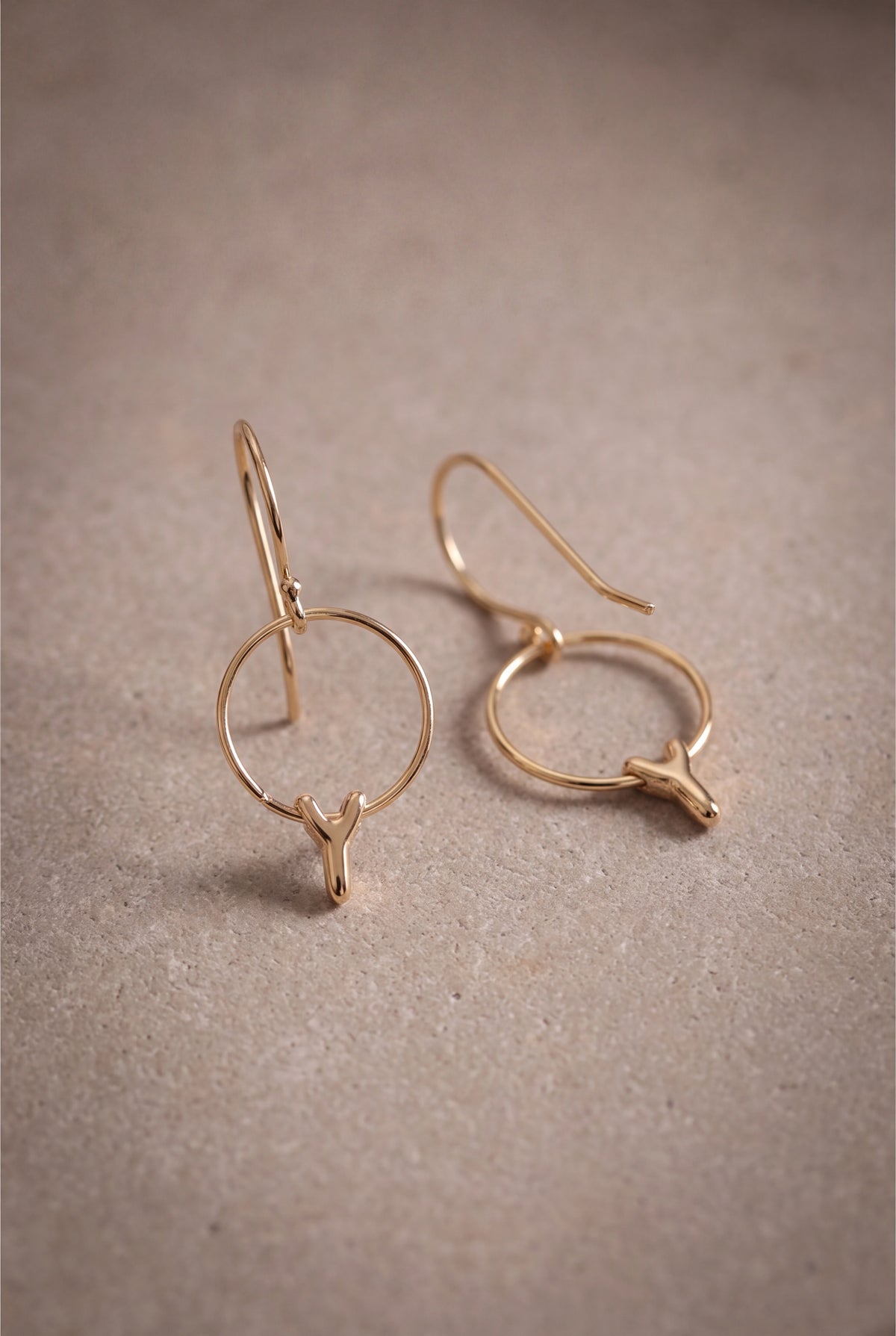 Personalized Initial Circle Drop Earrings – product detail