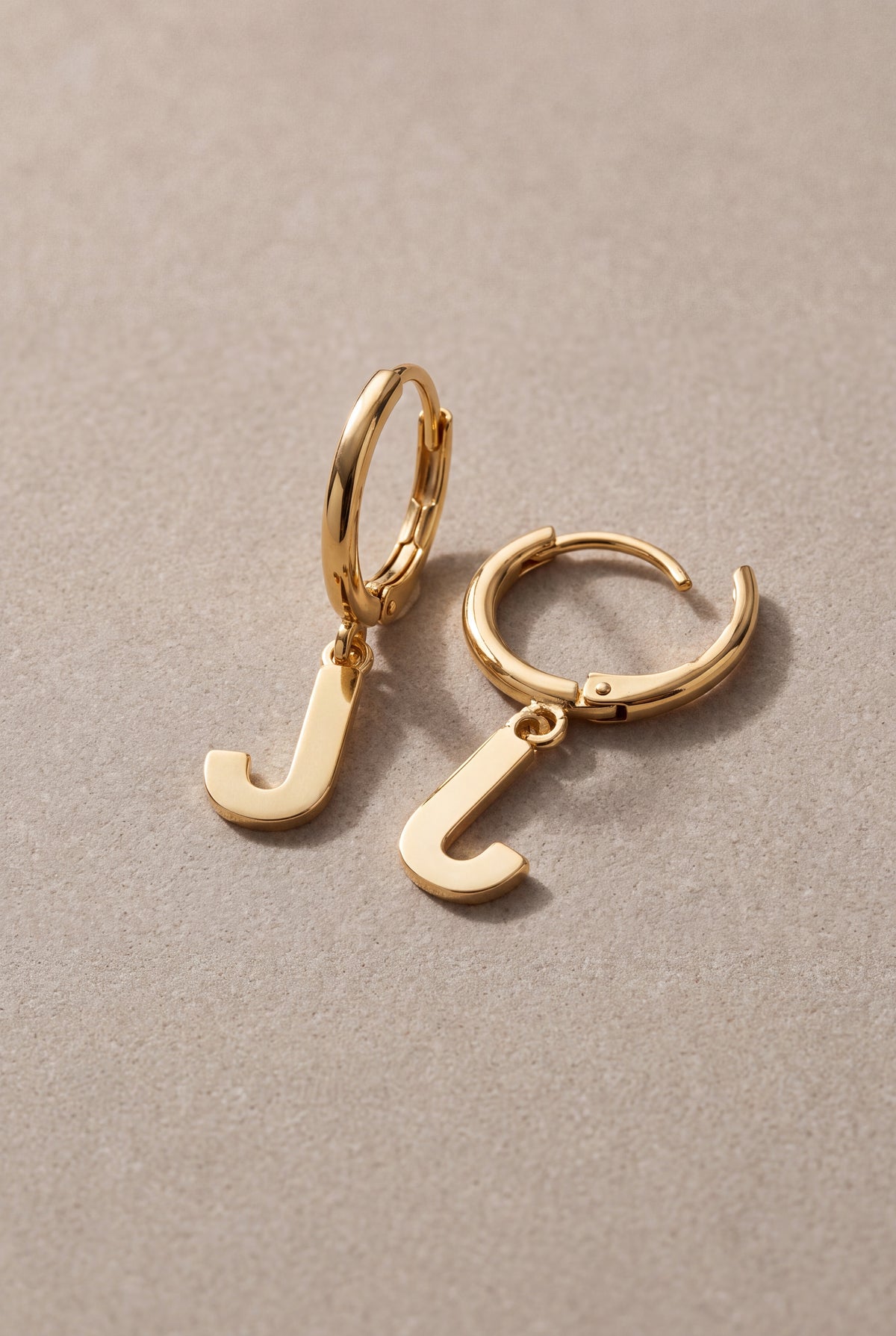 Personalized Initial Drop Hoop Earrings – product detail