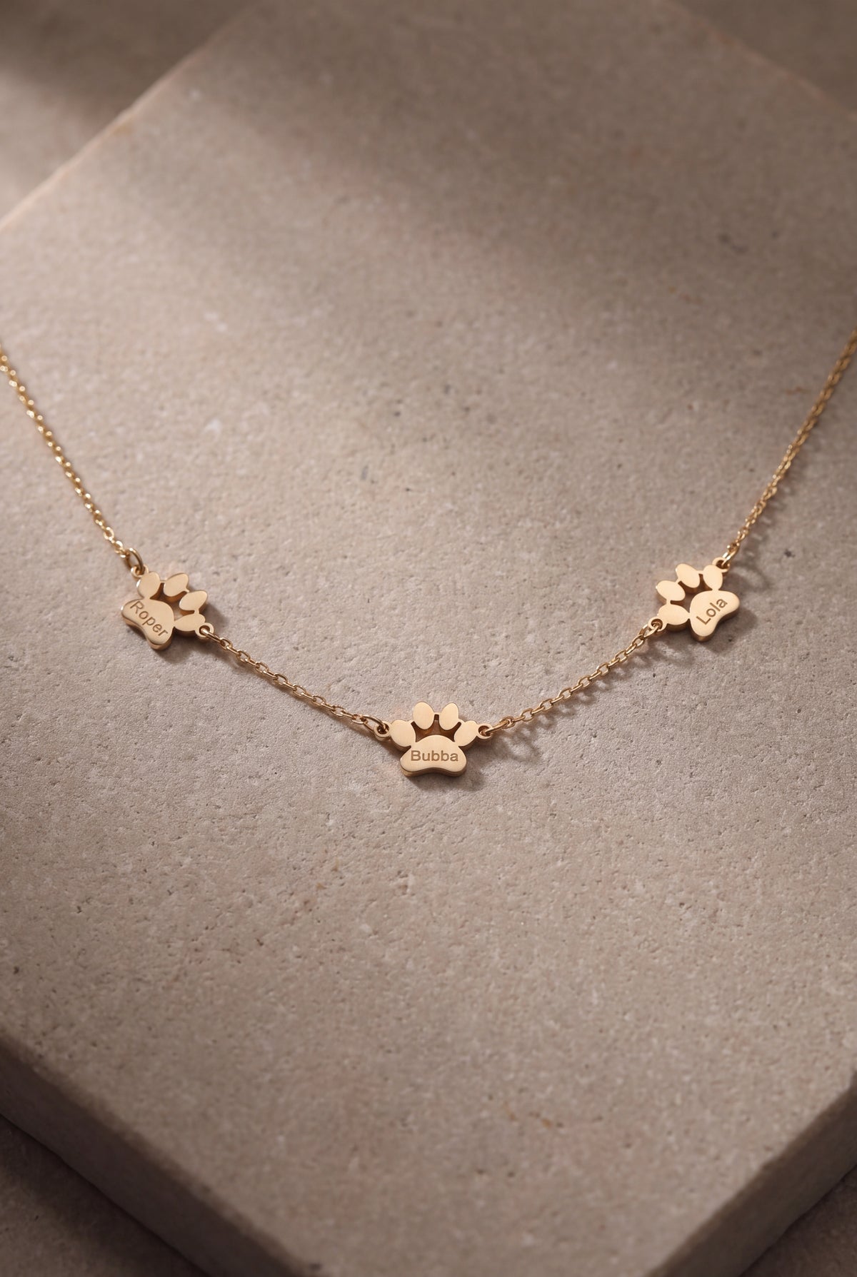 Personalized Paw Print Pet Name Necklace – product detail