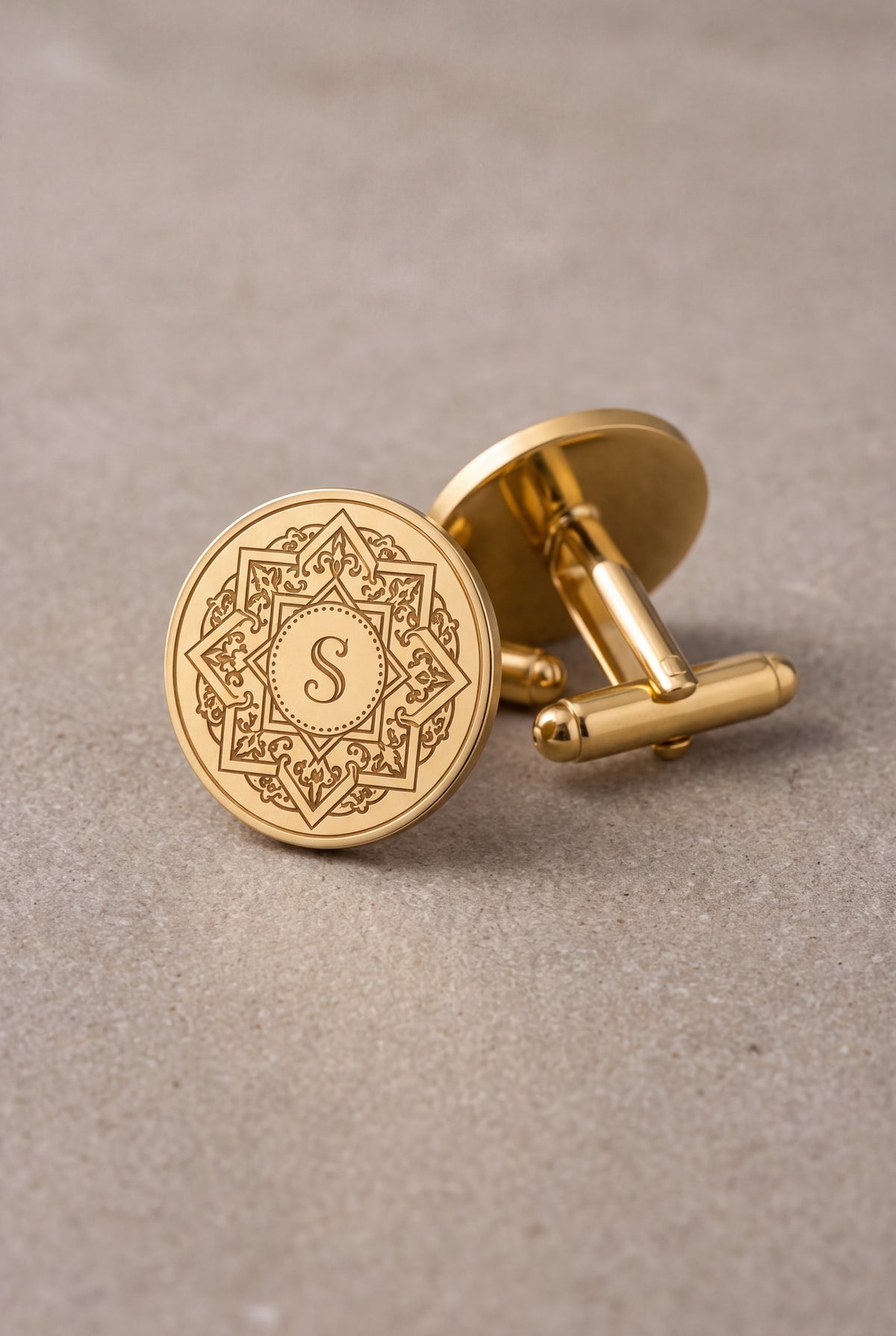 Personalized Star Mandala Initial Cufflinks – product detail