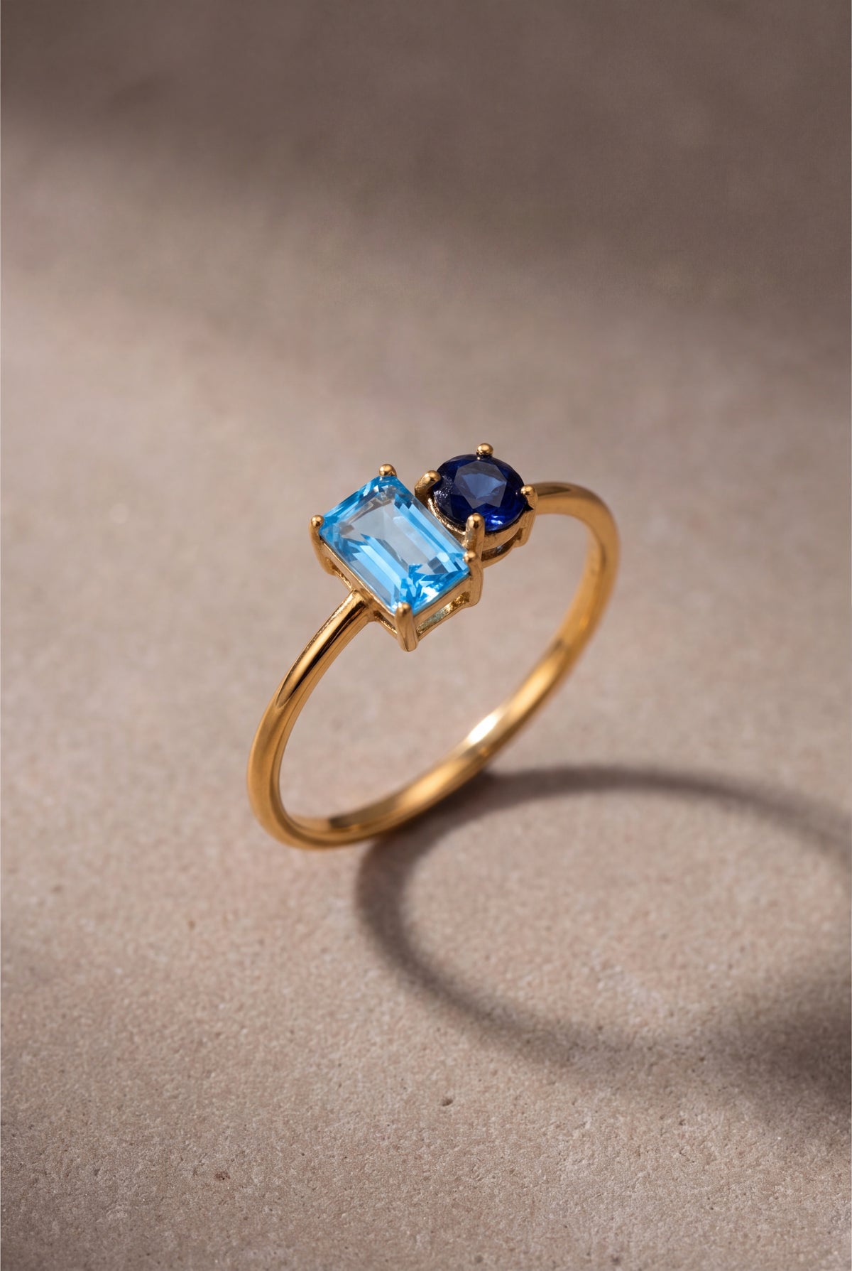 Personalized Toi et Moi Emerald-Cut & Round Birthstone Ring – product detail
