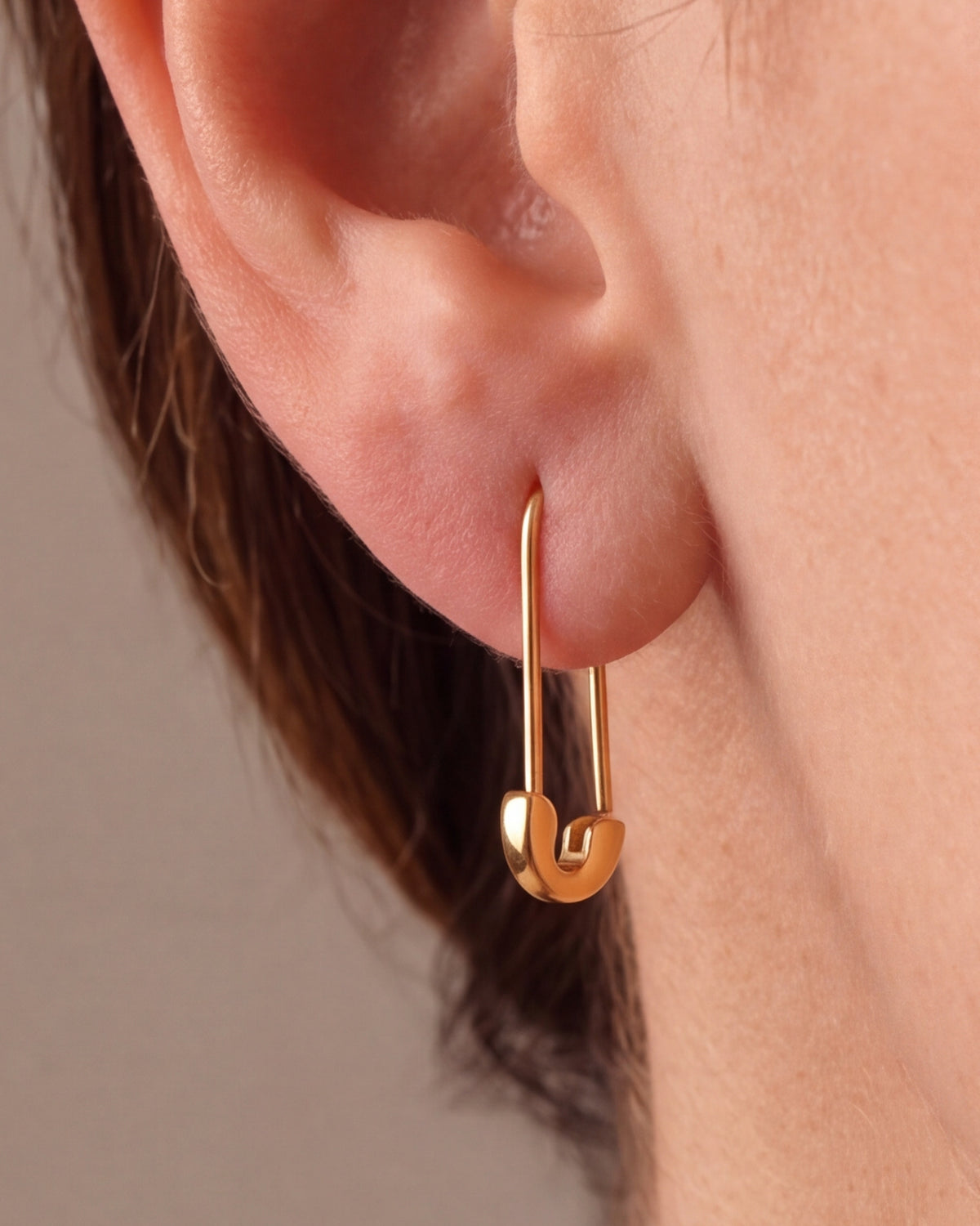Safety Pin Earrings – close-up