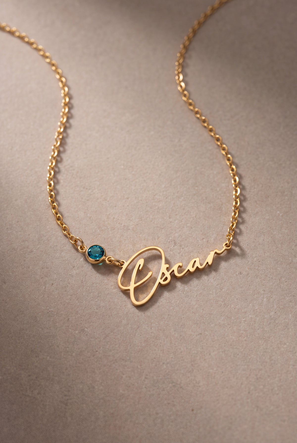 Signature Name Necklace with Birthstone – product detail