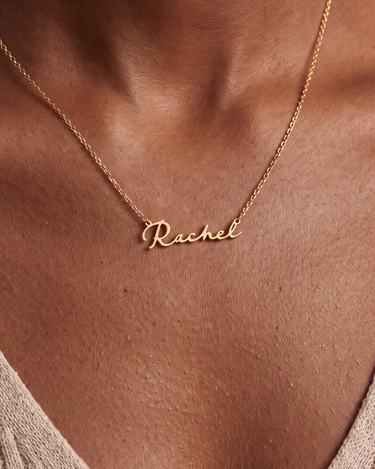 Signature Script Name Necklace – close-up