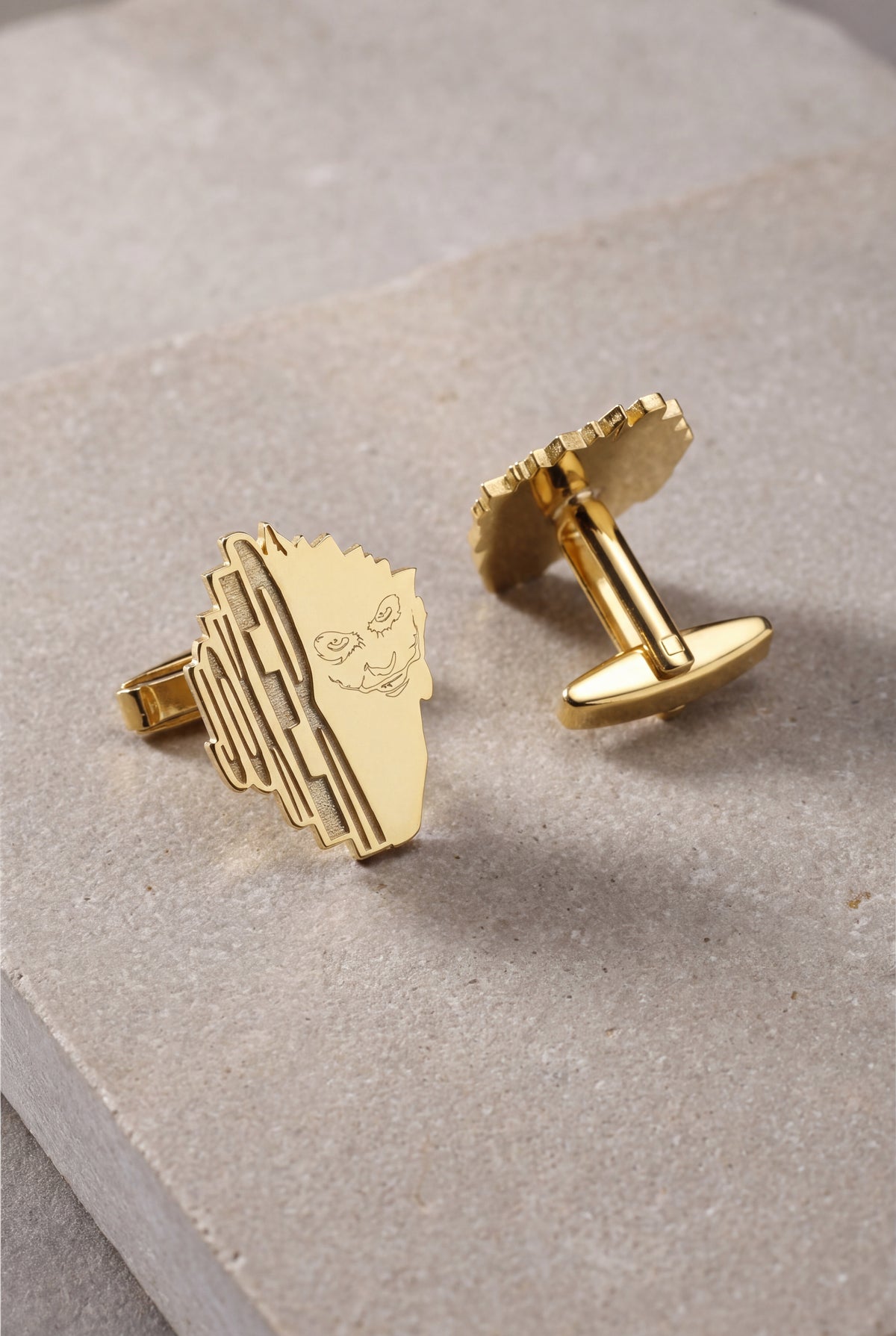 Stepped Plaque Face Motif Cufflinks – product detail