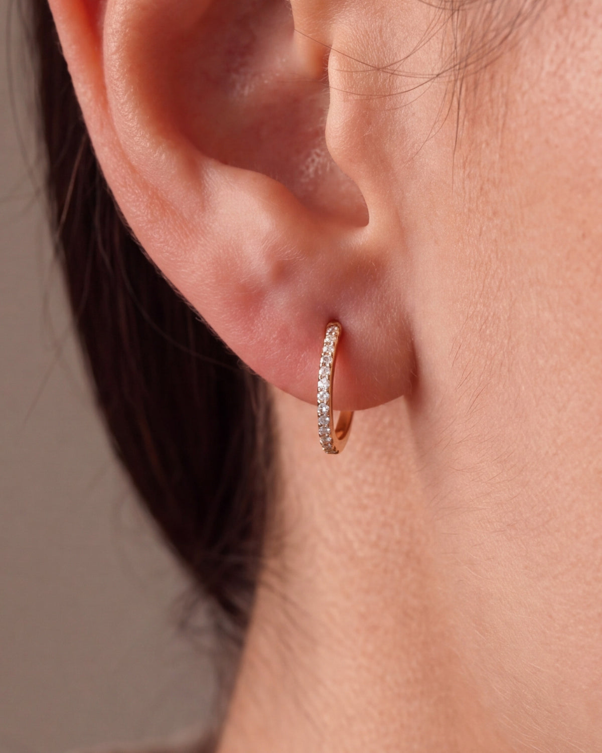 Stone-Set Hoop Earrings – close-up