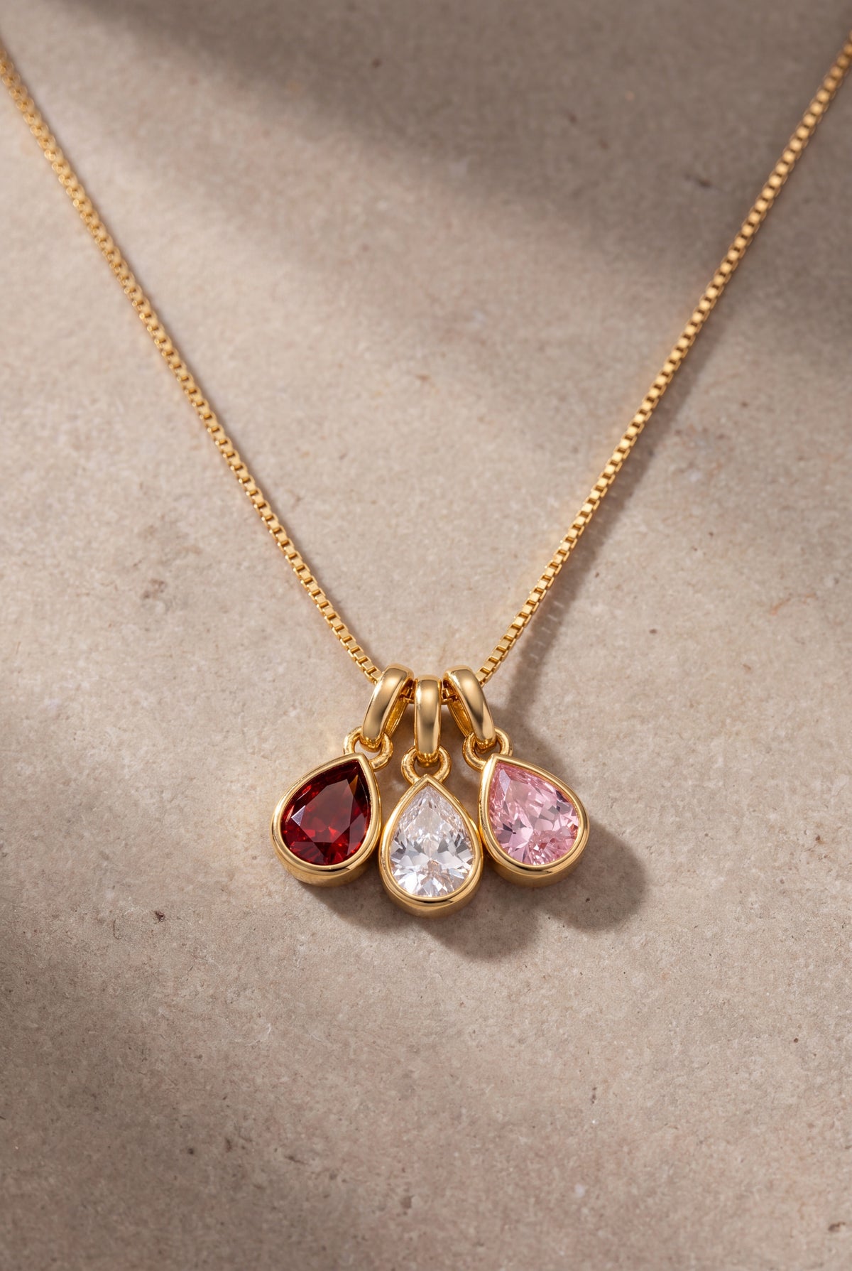Teardrop Birthstone Charm Necklace – product detail