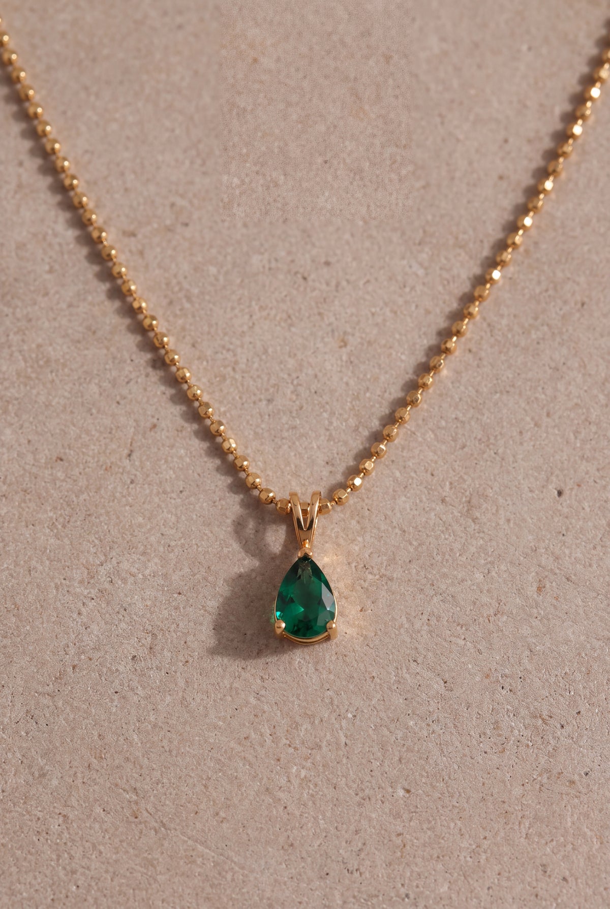 Teardrop Stone Bead Chain Necklace – product detail