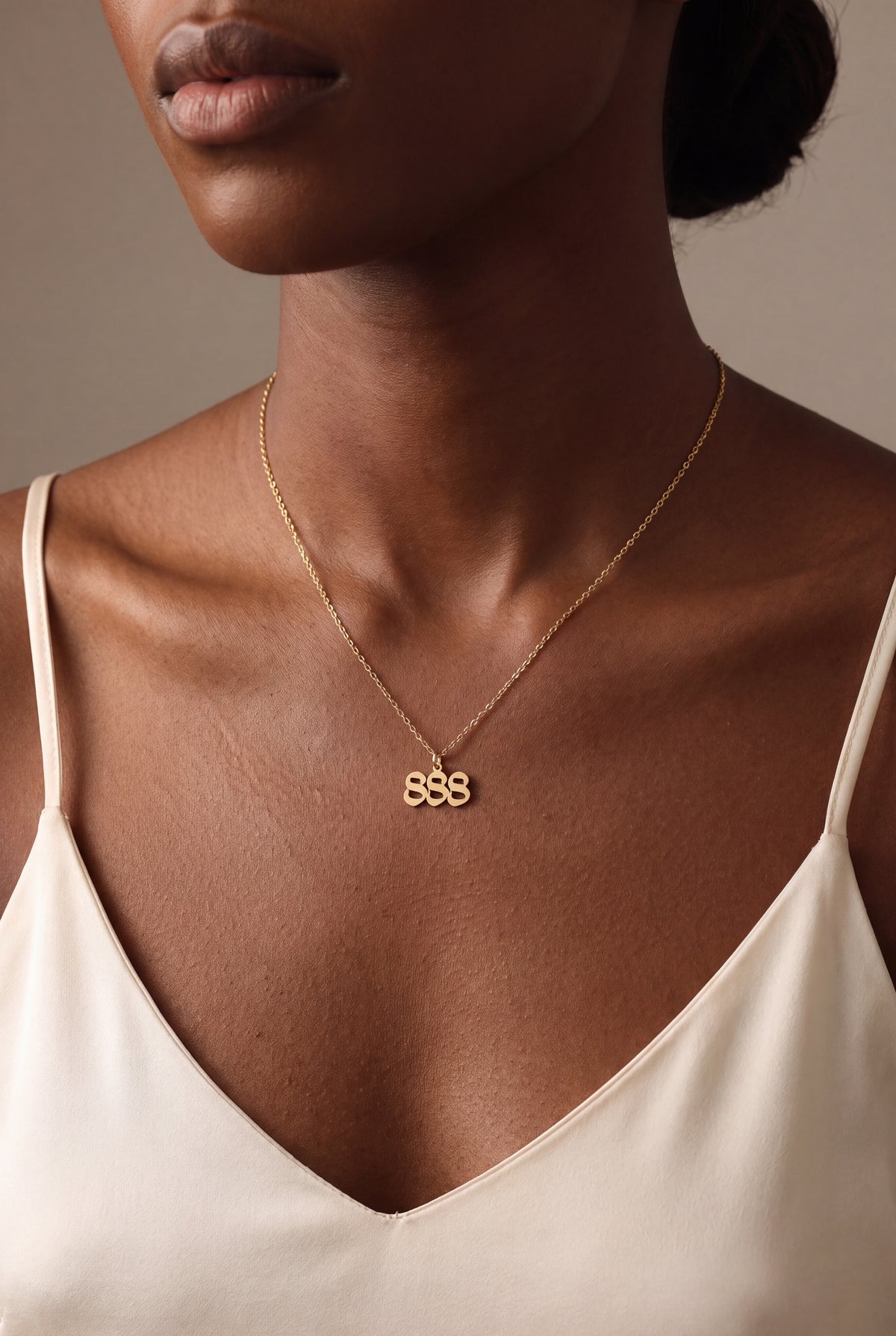 888 Angel Number Necklace – on model