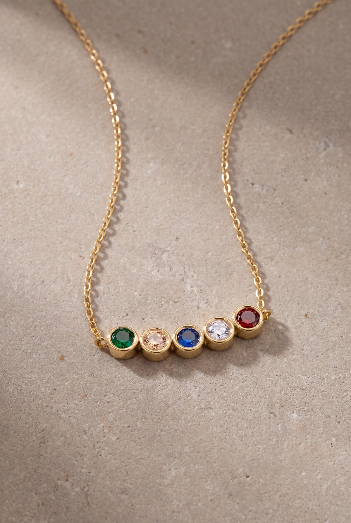 Bezel Birthstone Bar Necklace – product detail