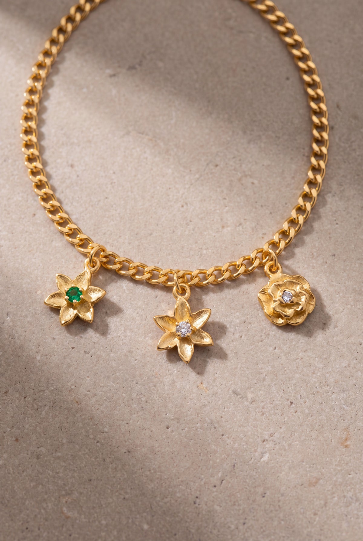 Birth Flower Charm Anklet – product detail