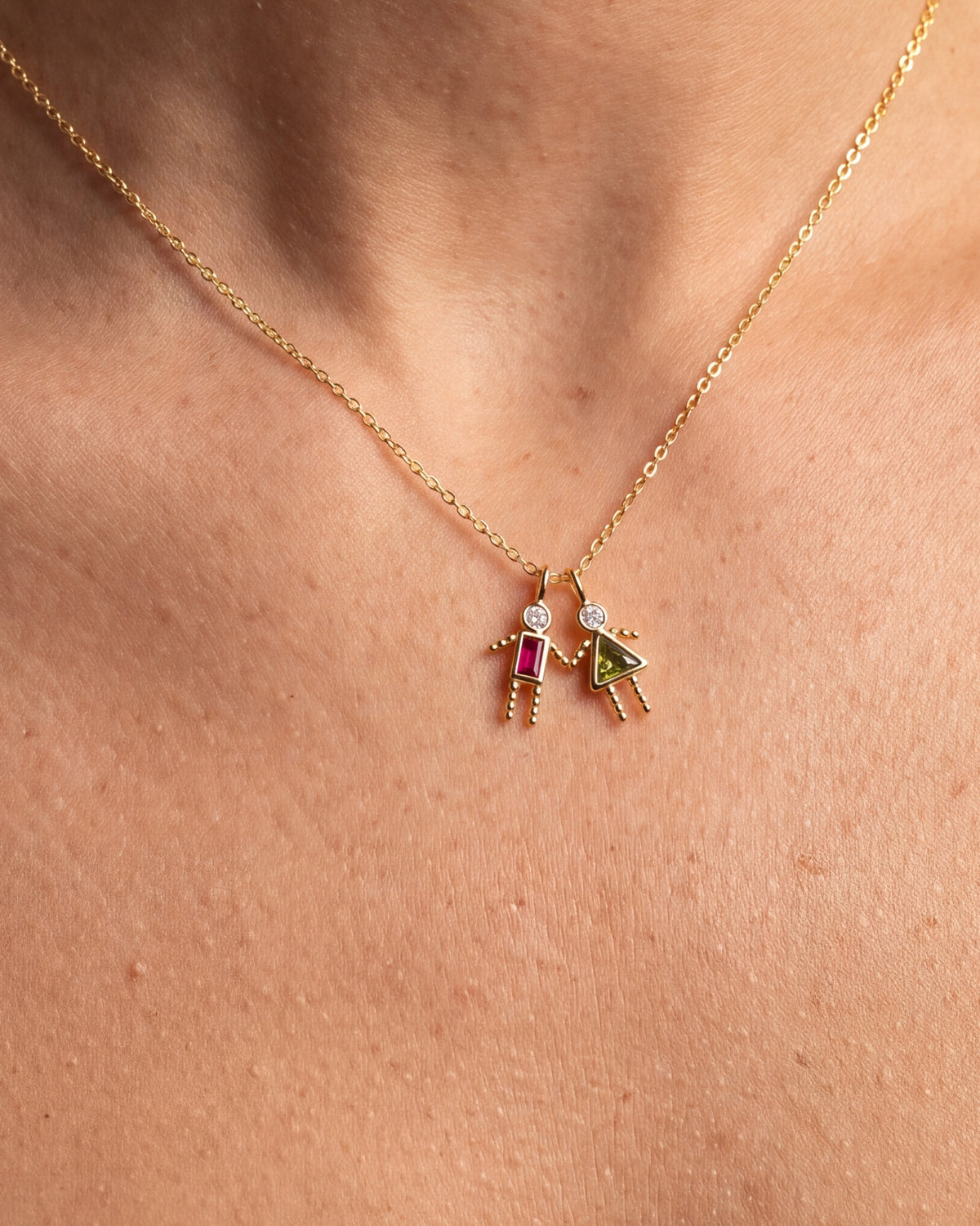 Birthstone Kids Charm Necklace – close-up