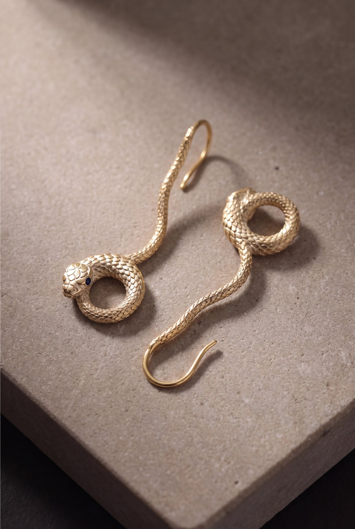 Coiled Snake Drop Earrings – product detail