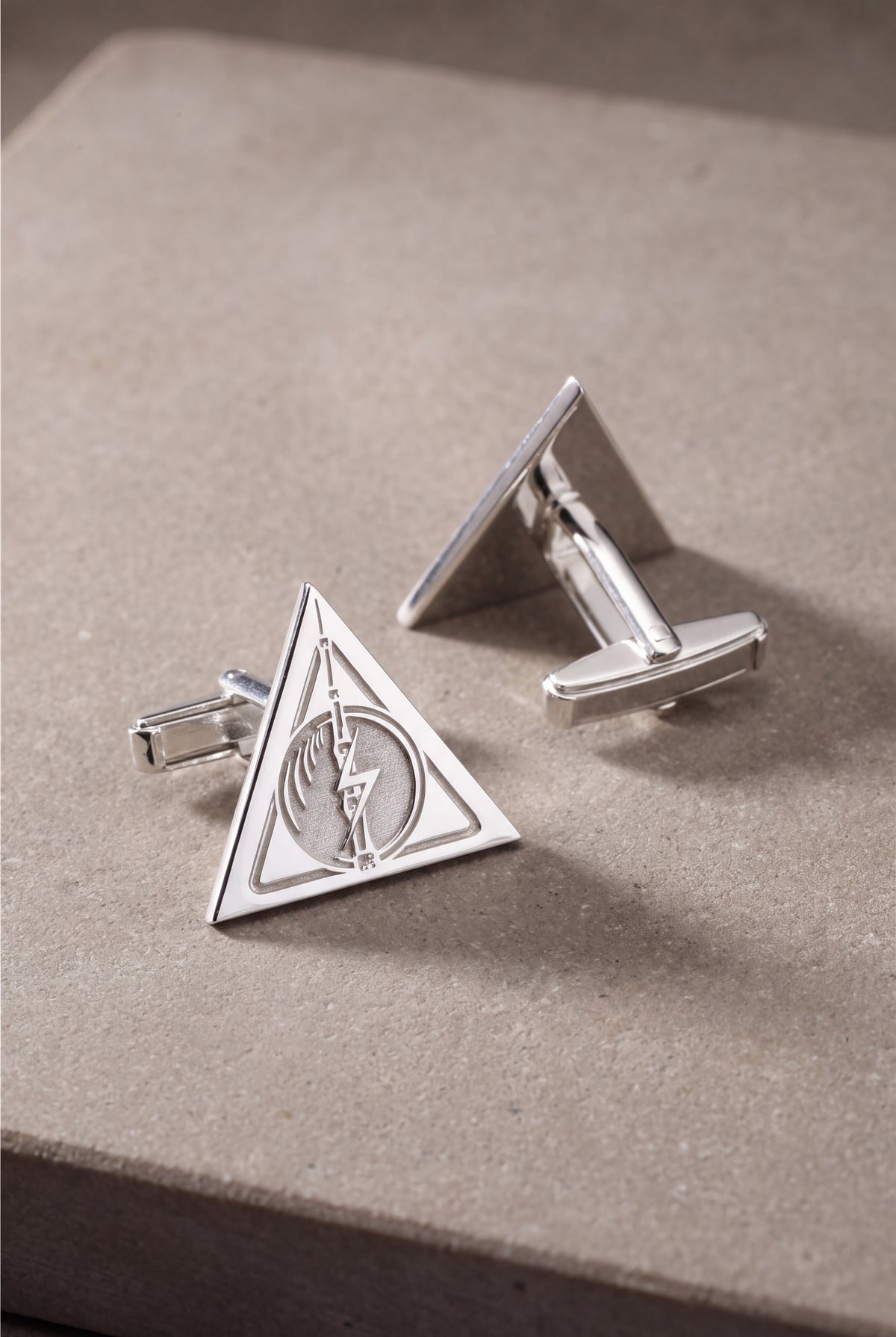 Engraved Triangle Symbol Cufflinks – product detail