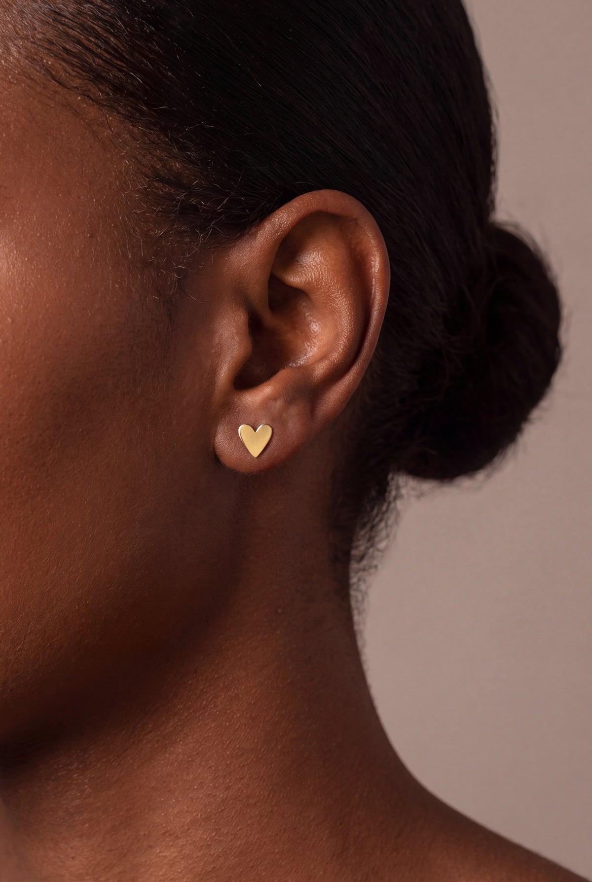 Heart Stud Earrings – on model