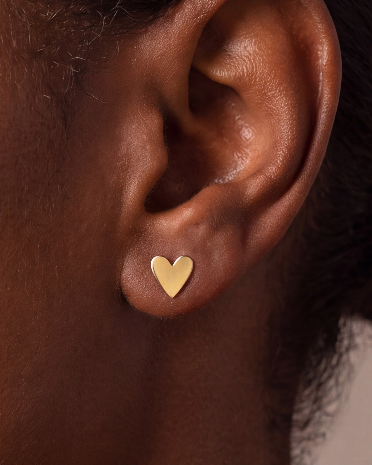 Heart Stud Earrings – close-up