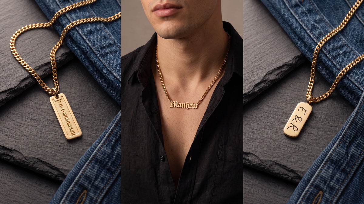 Men's Necklaces – three of our pieces styled and worn