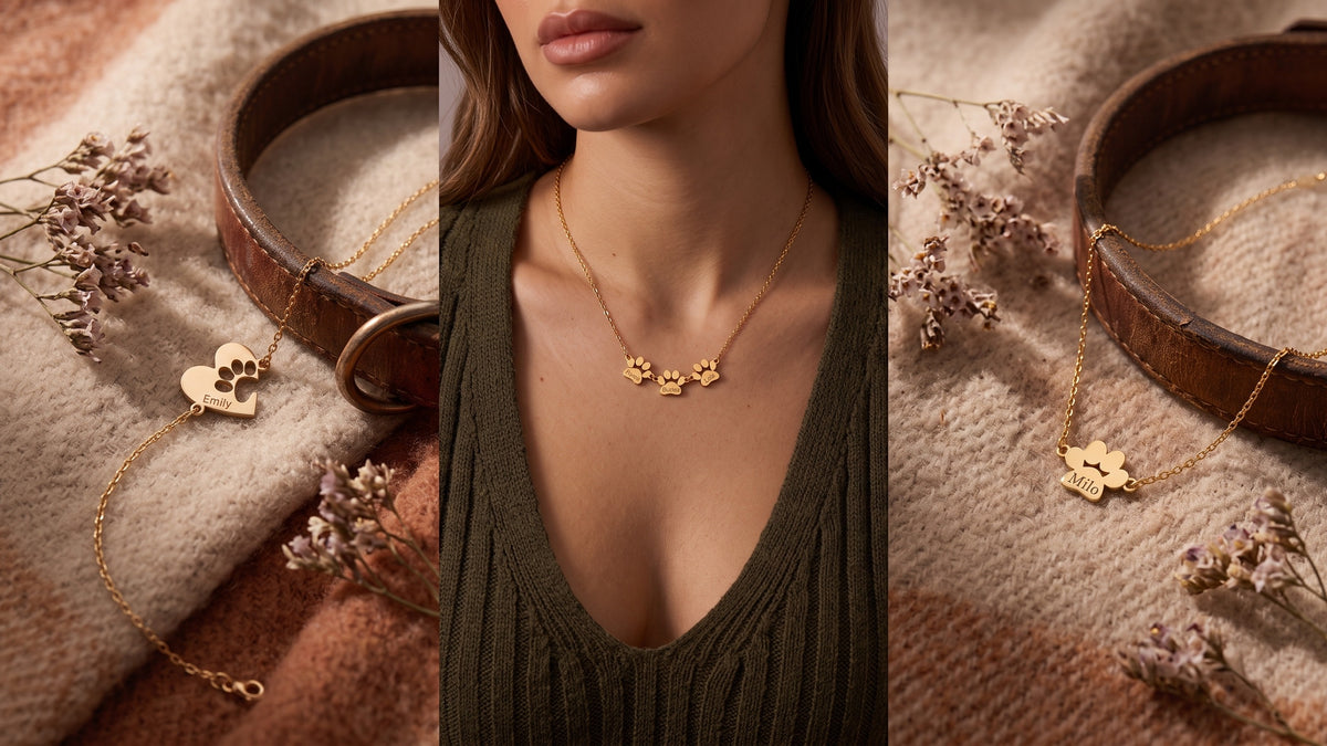 Pet Jewelry – three of our pieces styled and worn