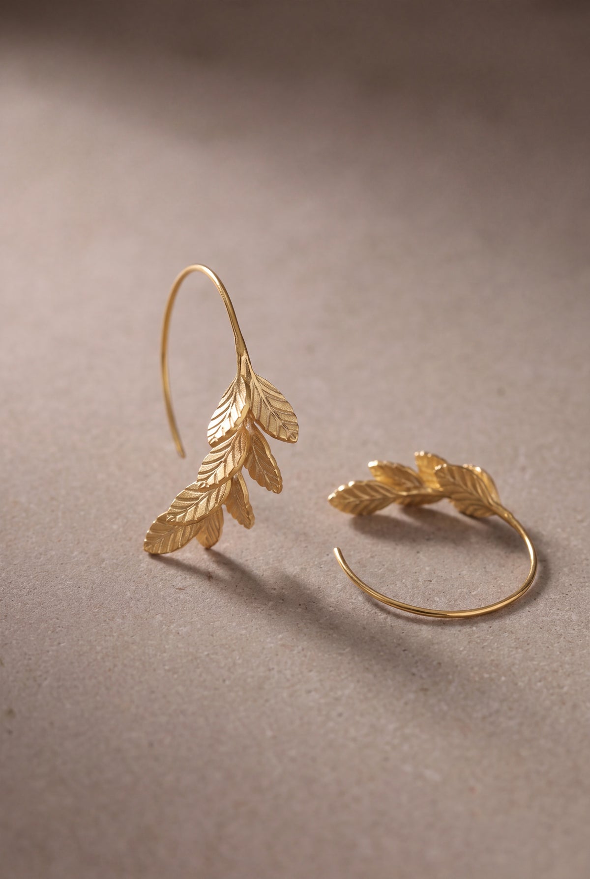 Leaf Sprig Hoop Earrings – product detail