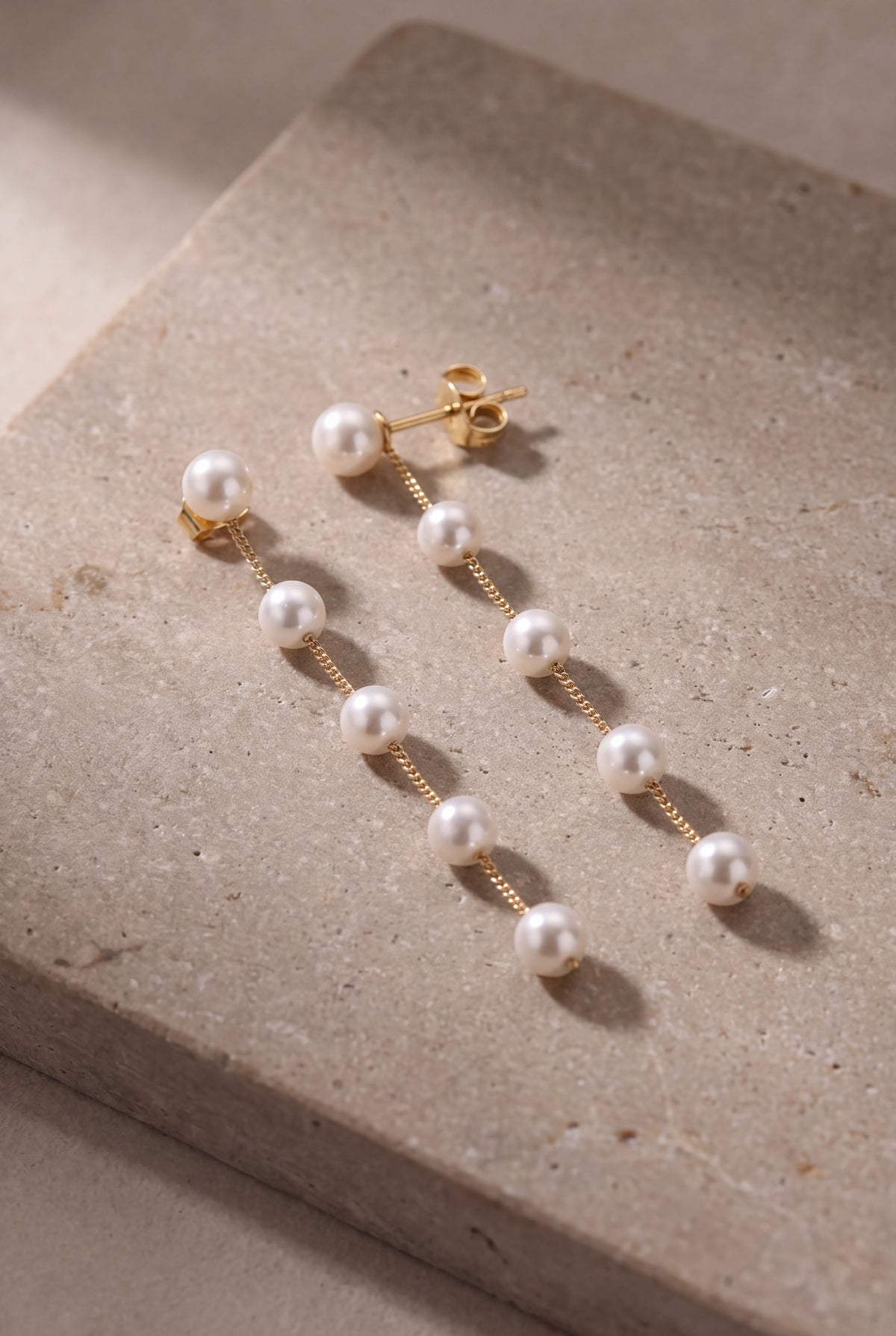 Long Pearl Chain Drop Earrings – product detail