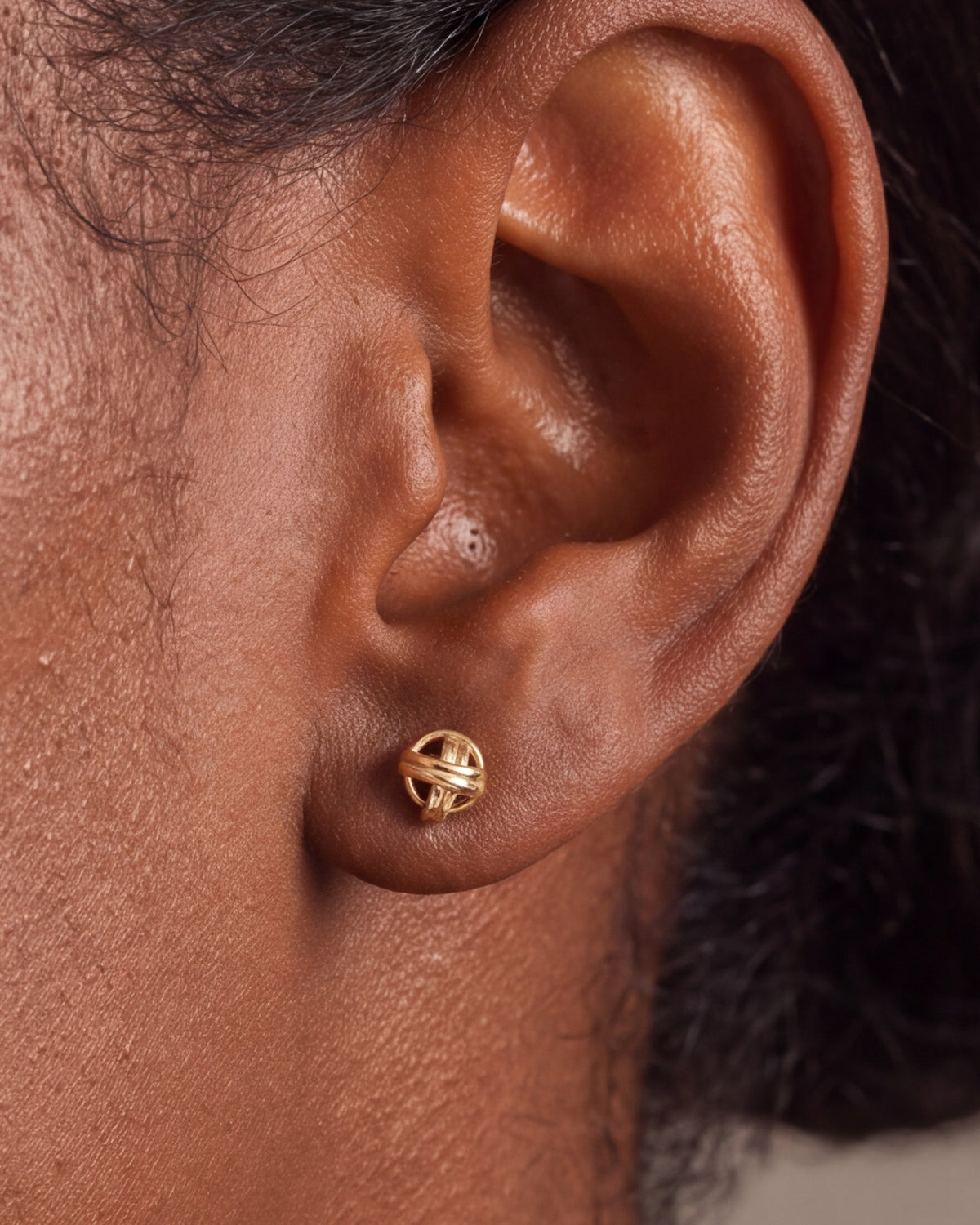 Love Knot Stud Earrings – close-up