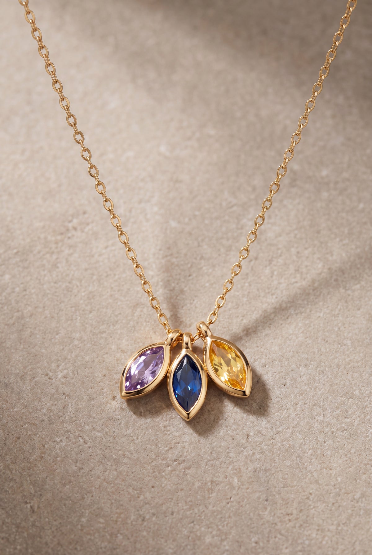 Marquise Birthstone Cluster Necklace – product detail