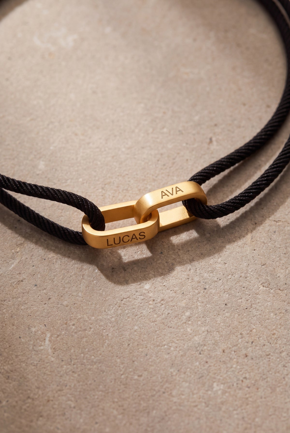 Men's Engraved Link Cord Bracelet – product detail