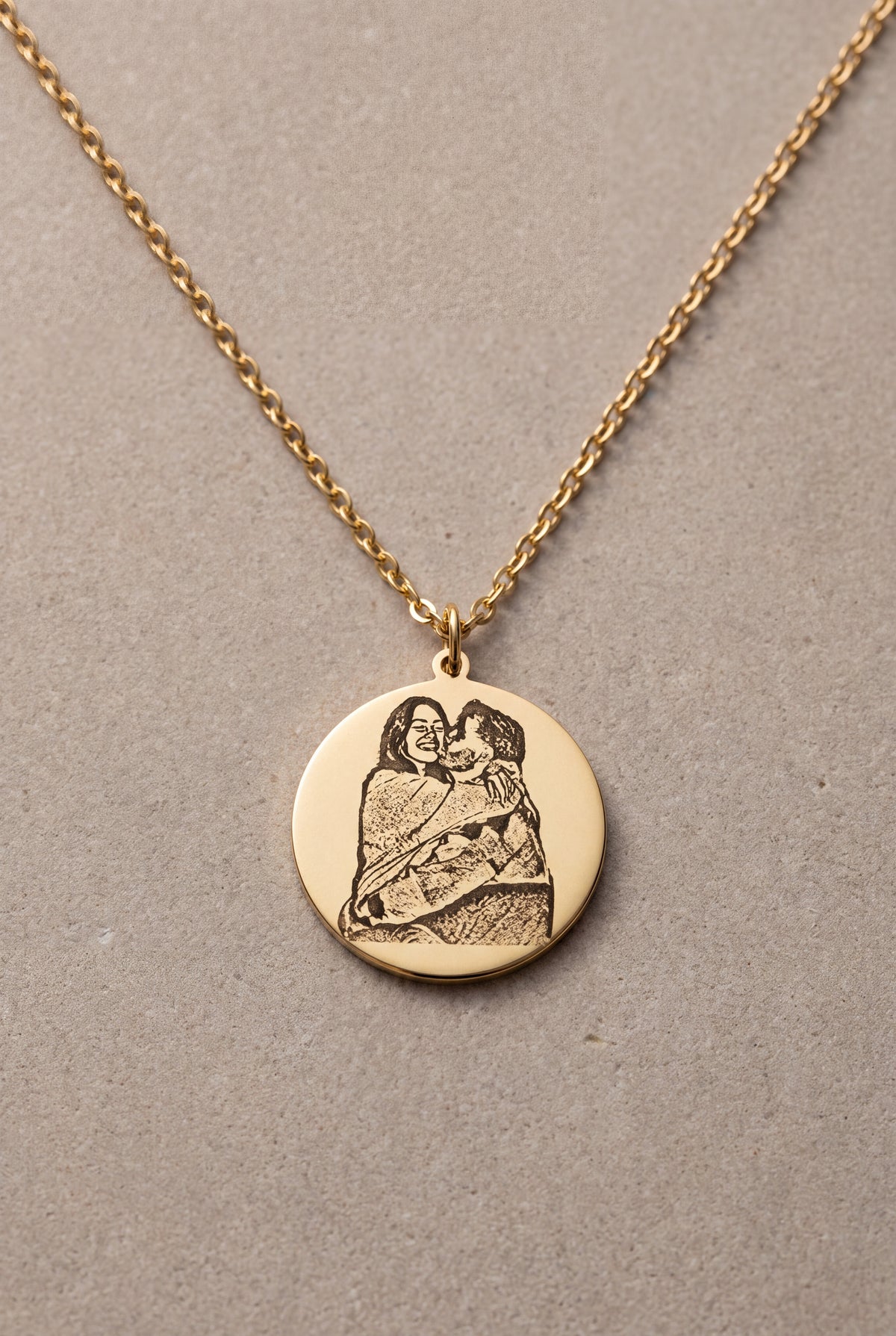 Men's Engraved Photo Disc Necklace – product detail
