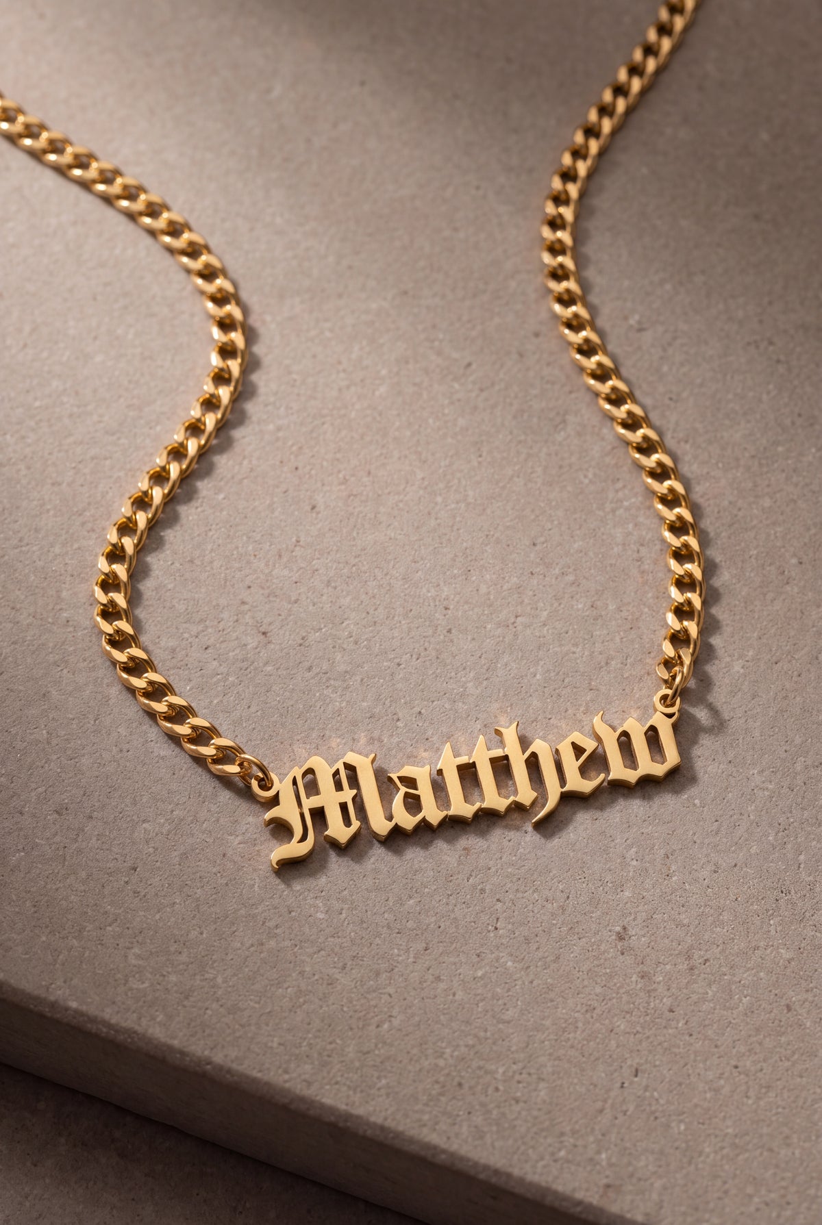 Men's Old English Name Necklace – product detail