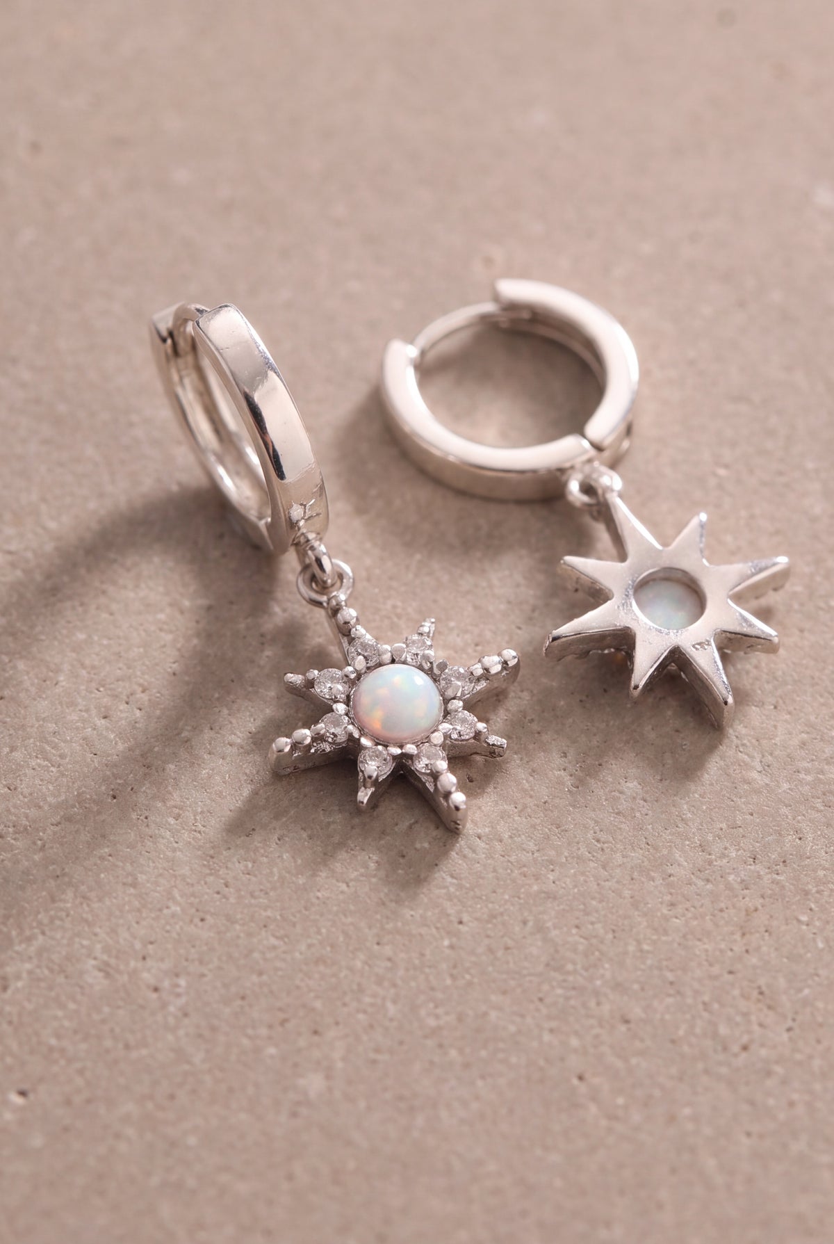 Opal Star Drop Huggie Earrings – product detail