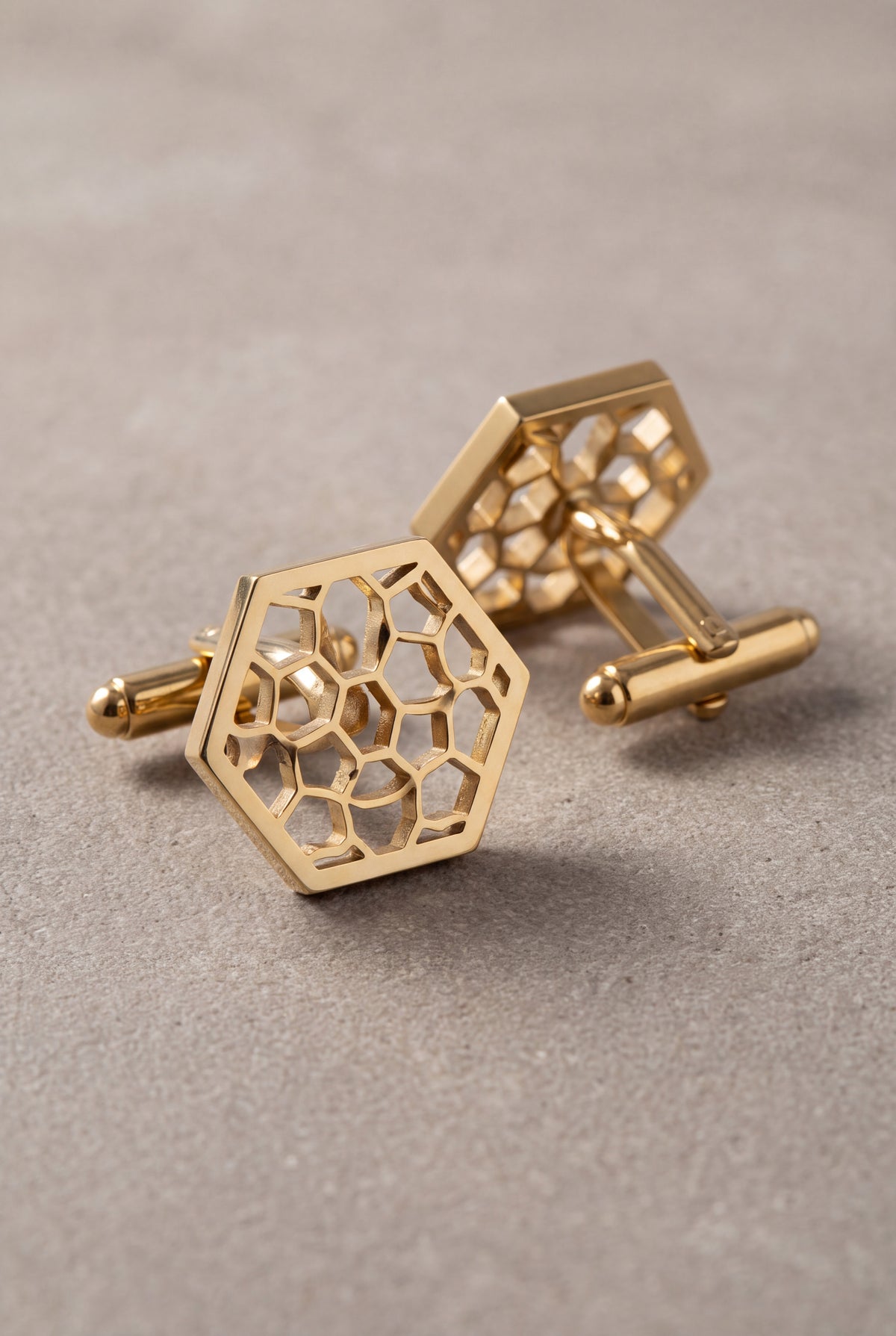 Openwork Honeycomb Hexagon Cufflinks – product detail
